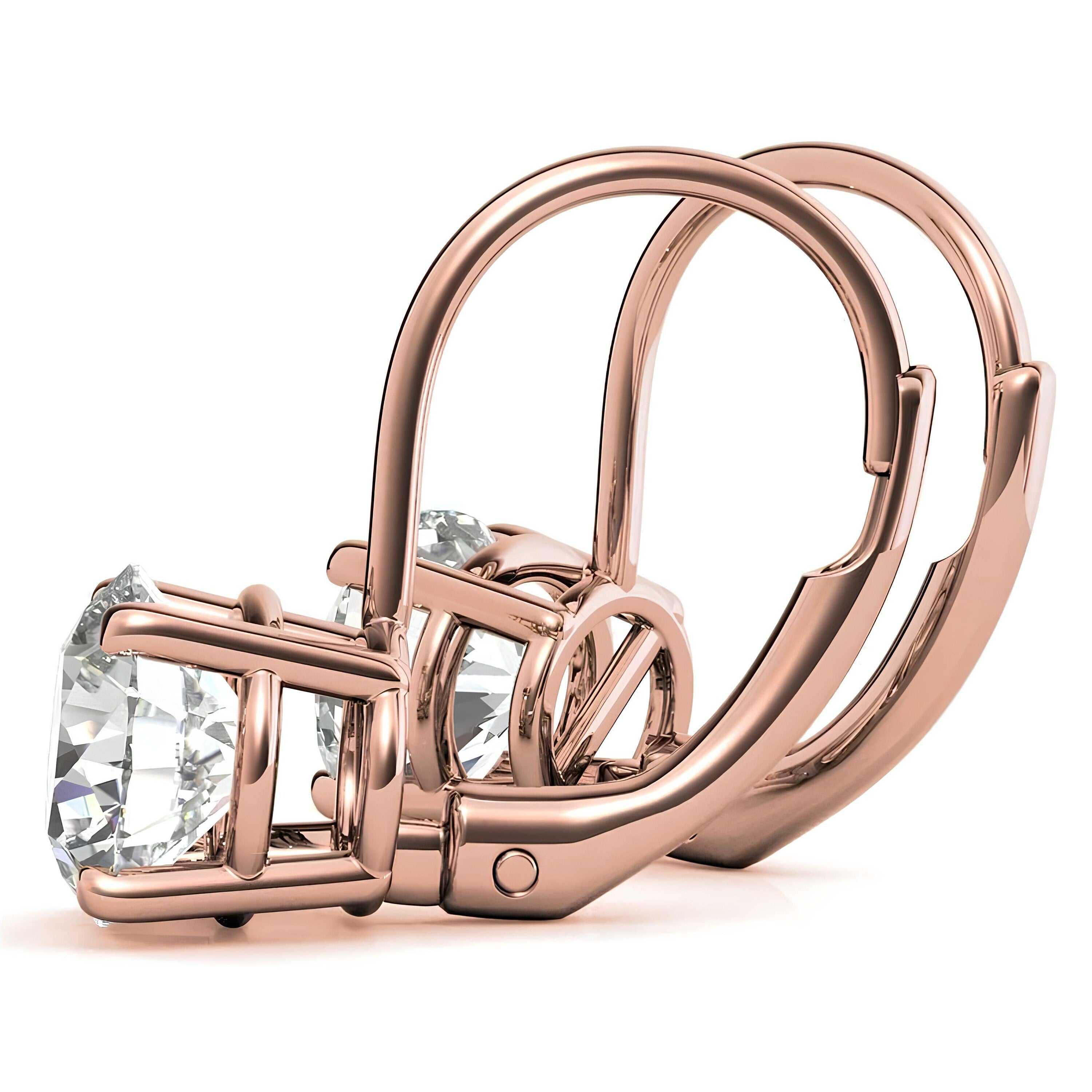 Drop Dangle Earrings 0.25 - 4.00 CTW Round Cut Lab Grown Diamond Lever back Earrings, Round Diamond Earring For Birthday Anniversary Gifts