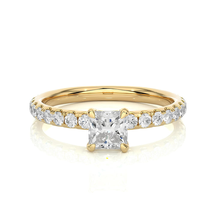 IGI Certified 1.00 Ct Princess Cut Lab-Grown Diamond Solitaire Engagement Ring – EF VS/SI Clarity, Set in 14K Solid Gold