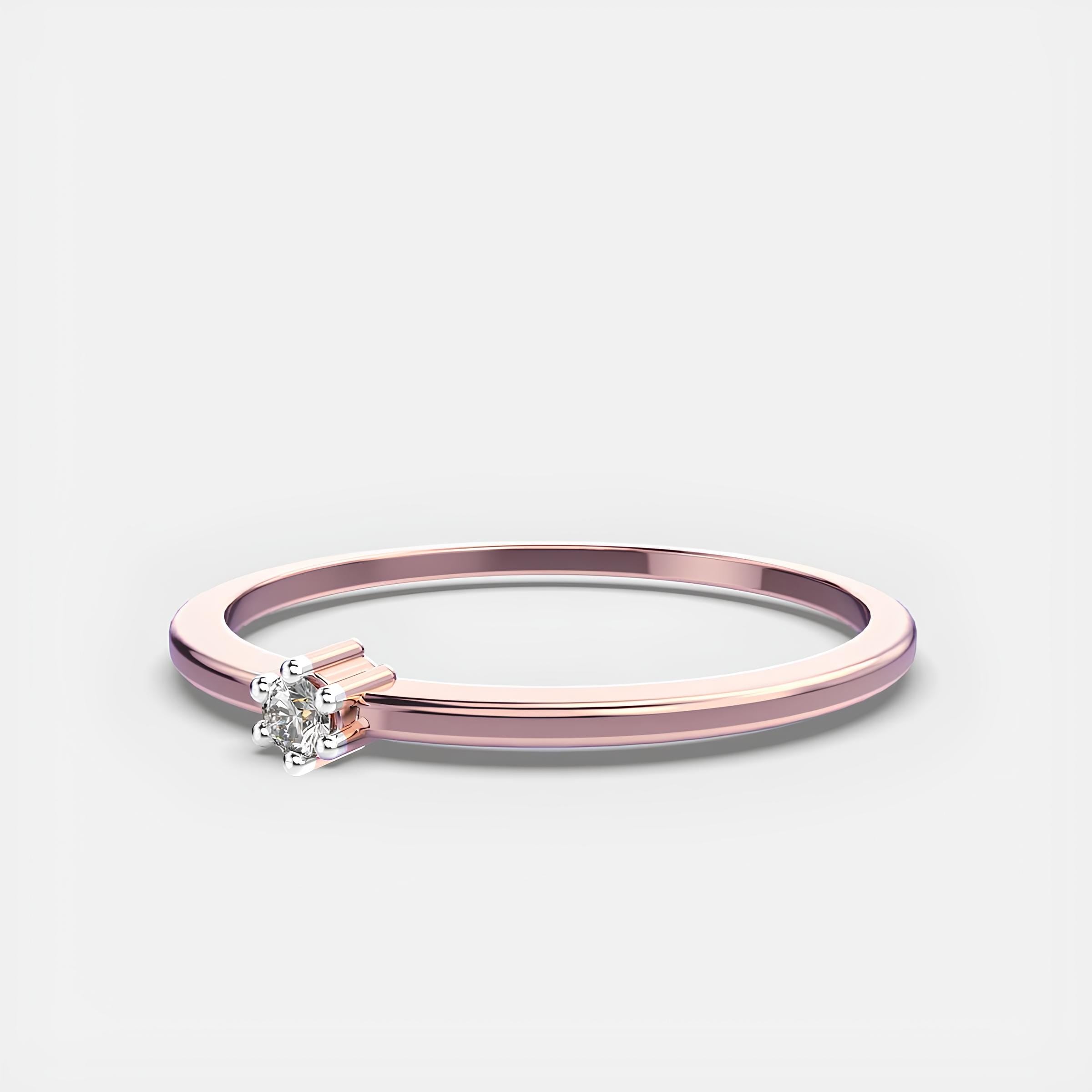 Certified Round Cut Lab-Grown EF VS/SI Diamond Solitaire Engagement Ring 14K Solid Gold Wedding Band