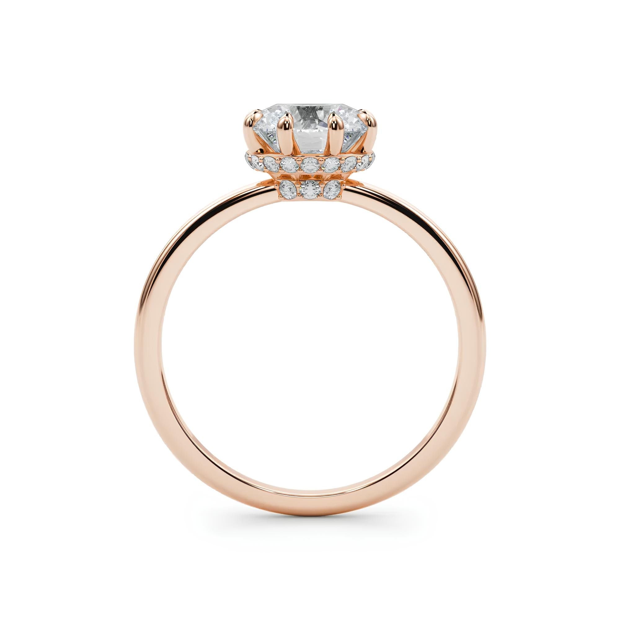 1.50 Carat Certified VS/SI Lab-Grown Diamond Hidden Halo Vintage Engagement Ring – 14K Solid Gold Wedding, Anniversary, or Promise Ring