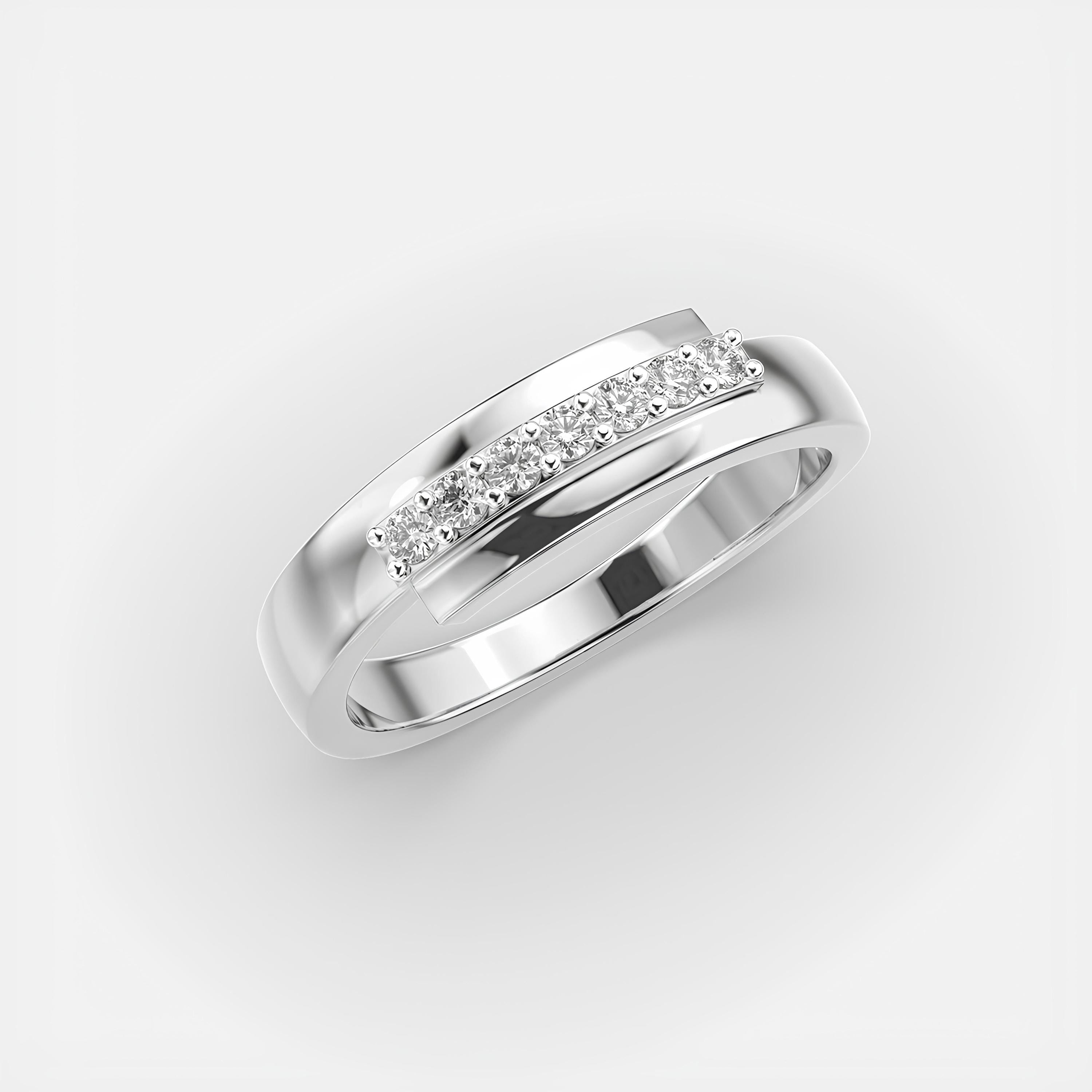 Round VS-SI Lab-Created Diamond Engagement Band – Women's Half Eternity Ring in 14K Solid Gold