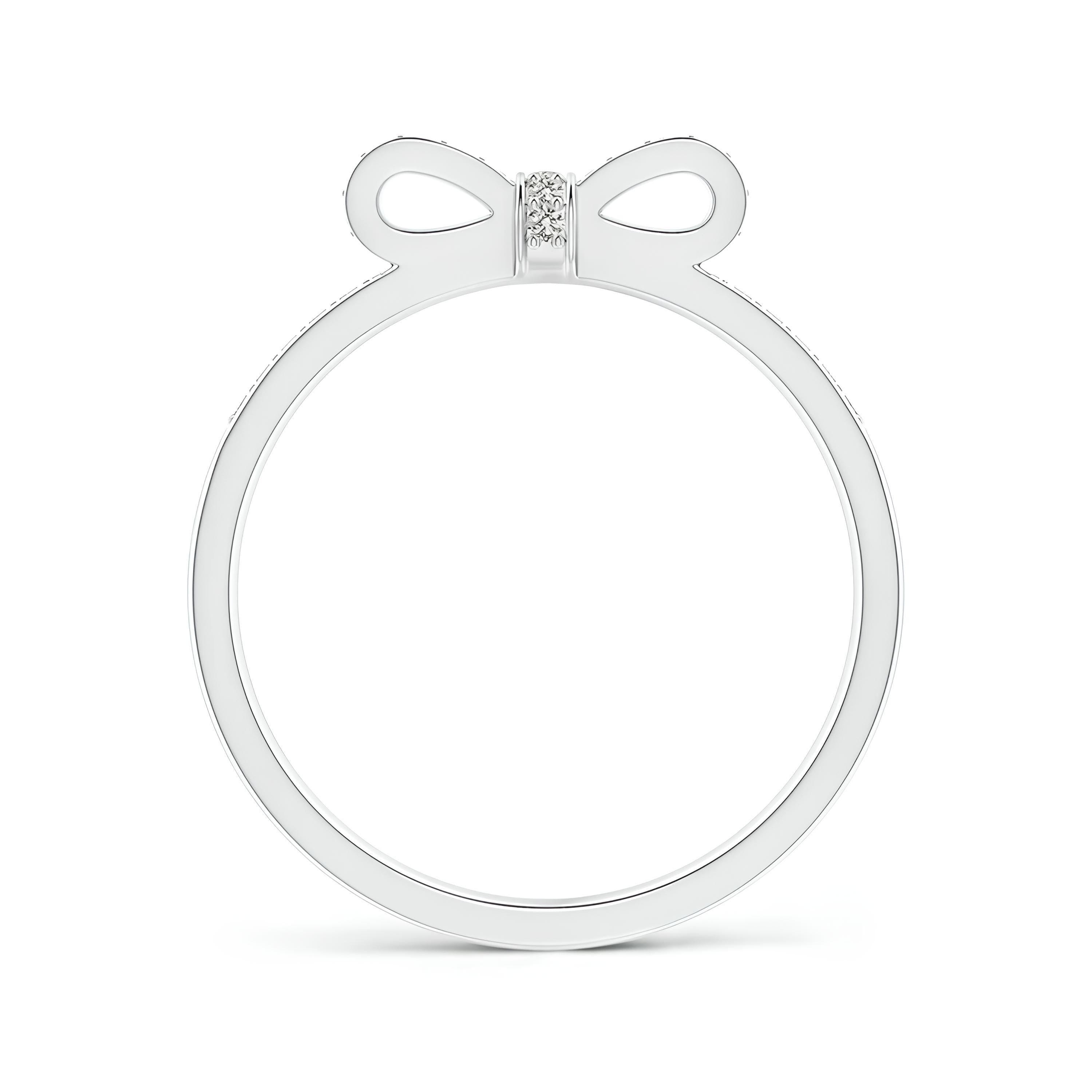 Bow Tie Design Half Eternity Wedding Ring EF VS/SI Lab-Created Diamond Band for Women in 14K Solid Gold