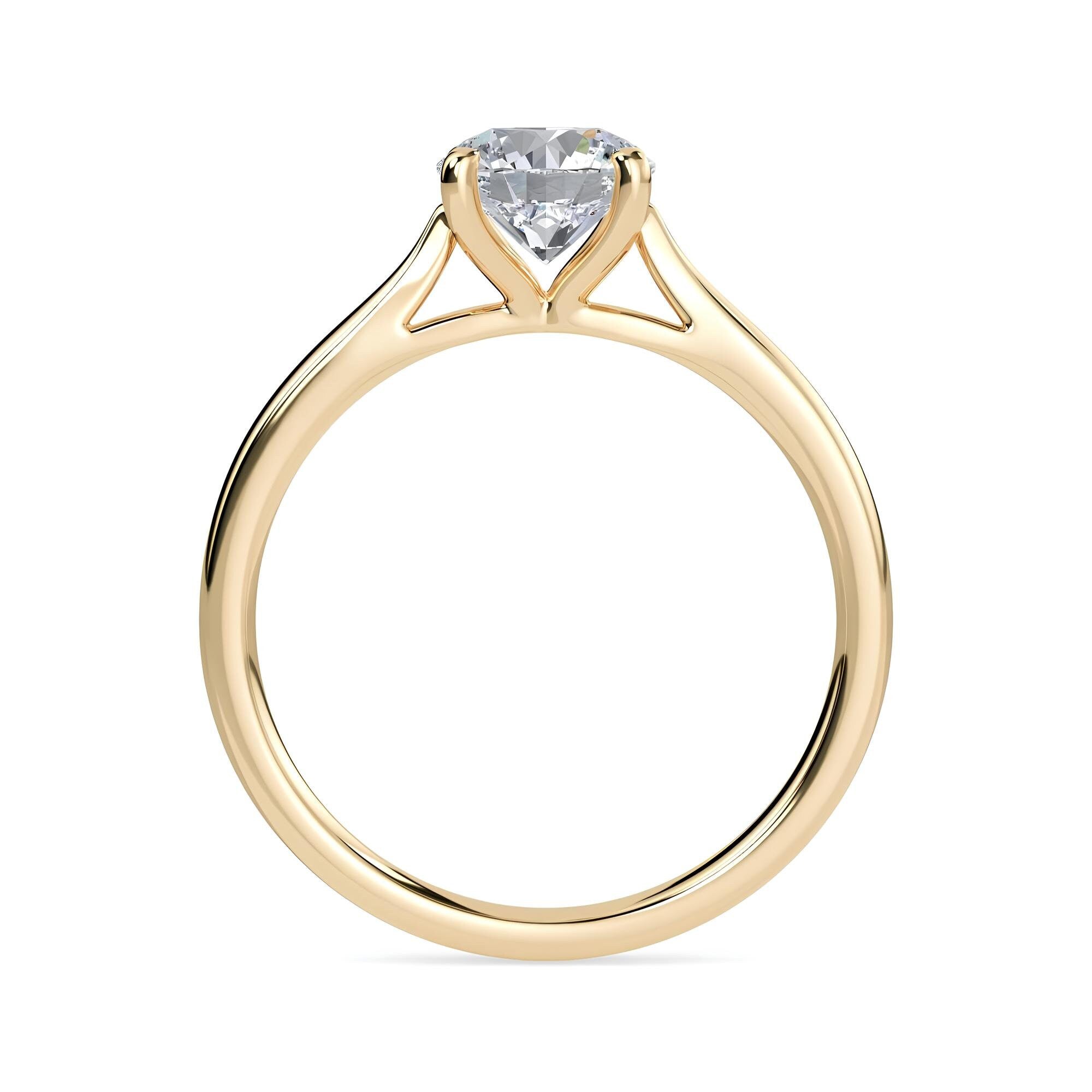 Round Cut Lab-Grown EF VS/SI Diamond Solitaire Engagement Ring – IGI Certified, Conflict-Free Diamond in 14K Solid Gold | Wedding or Valentine’s Gift