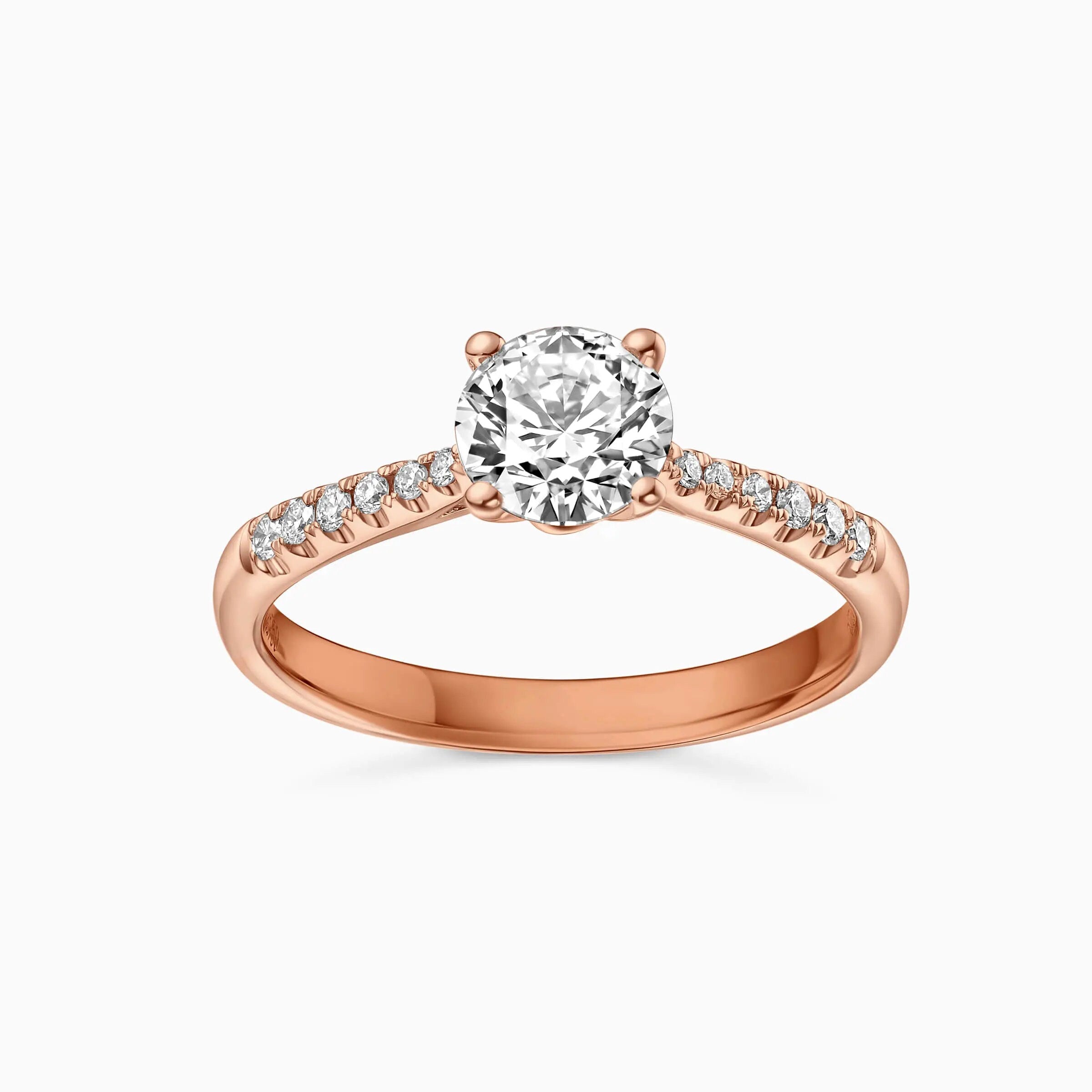 Round Solitaire Wedding Ring featuring 0.25 - 2.00 Ct IGI Certified EF VS/SI Lab Grown Diamond 14K Real Gold Engagement Ring