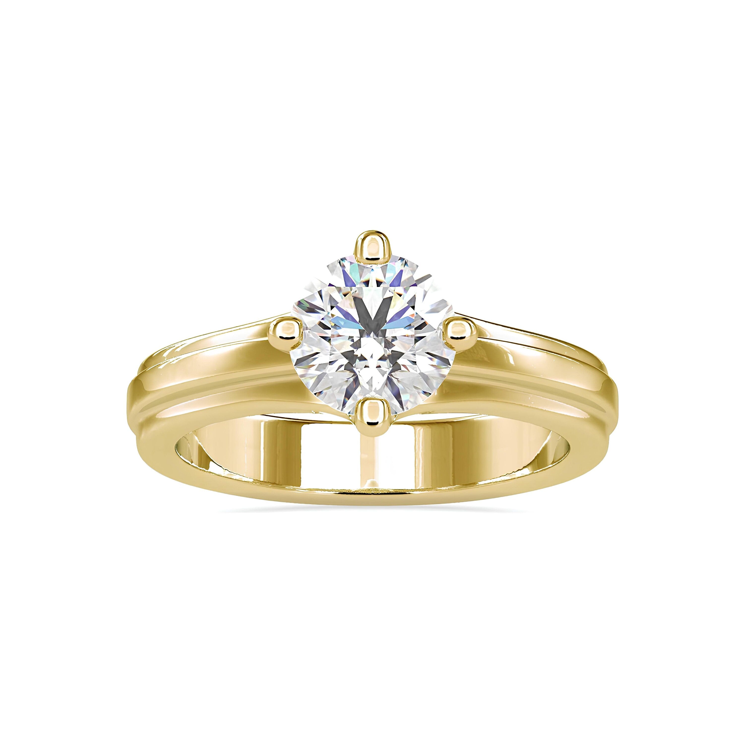 IGI Certified Lab-Grown Diamond Solitaire Engagement Ring – 0.25 to 2.00 Ct EF VS/SI Diamond – 14K Solid Gold Anniversary Ring