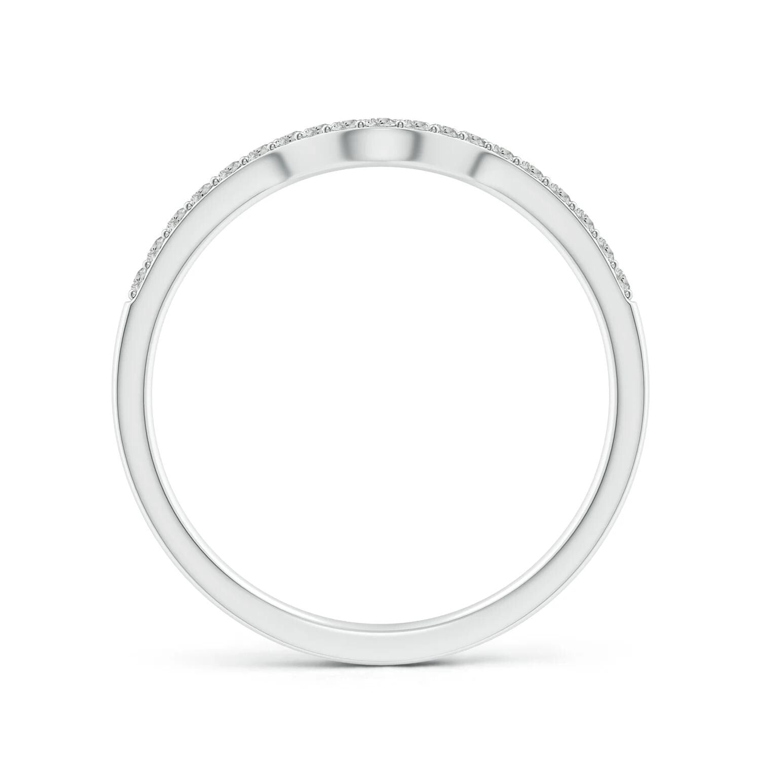 Round Lab-Created Diamond Curved Engagement Band – 14K Yellow Gold Half Eternity Wedding Ring