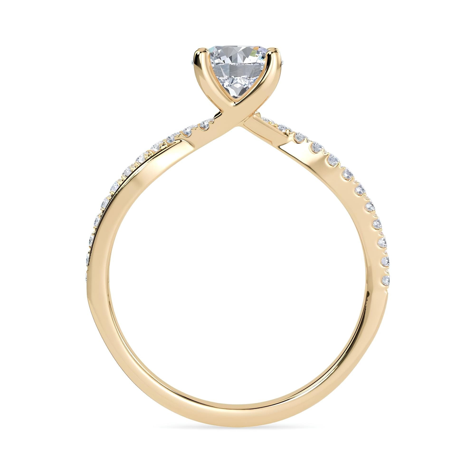 Timeless Elegance: EF VS/SI Lab-Grown Diamond Twisted Solitaire Engagement Ring in 14K Gold & Platinum – Perfect Anniversary or Wedding Gift for Her
