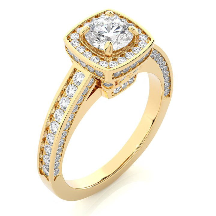 Timeless Elegance: Certified Lab Grown Diamond Vintage Wedding Ring with Hidden Halo 1.42 CT / Luxe Solid Gold Engagement & Anniversary Ring