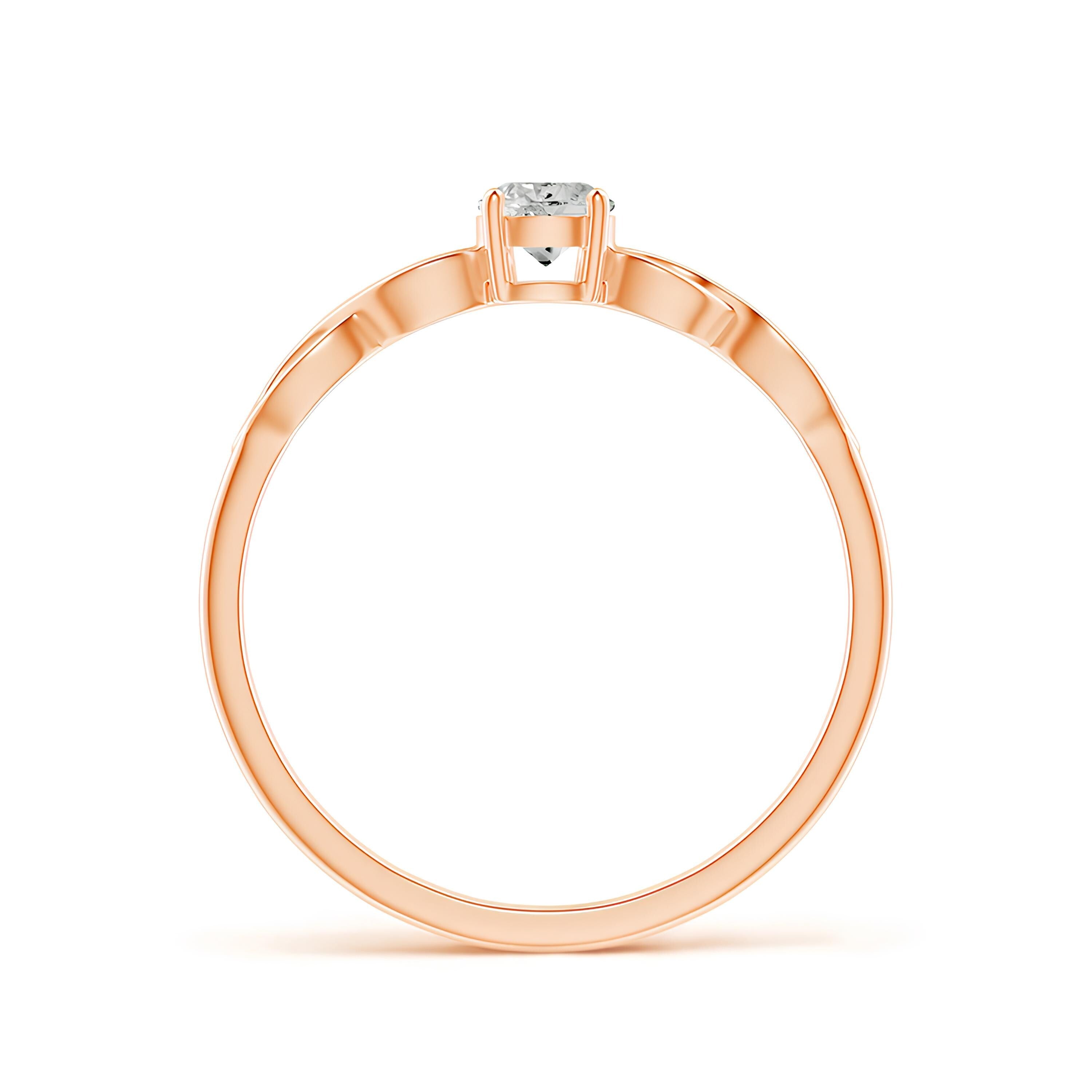Infinity Shank Round Diamond Ring EF VS/SI Lab-Created Diamond Engagement Ring & Wedding Band in 14K Solid Gold