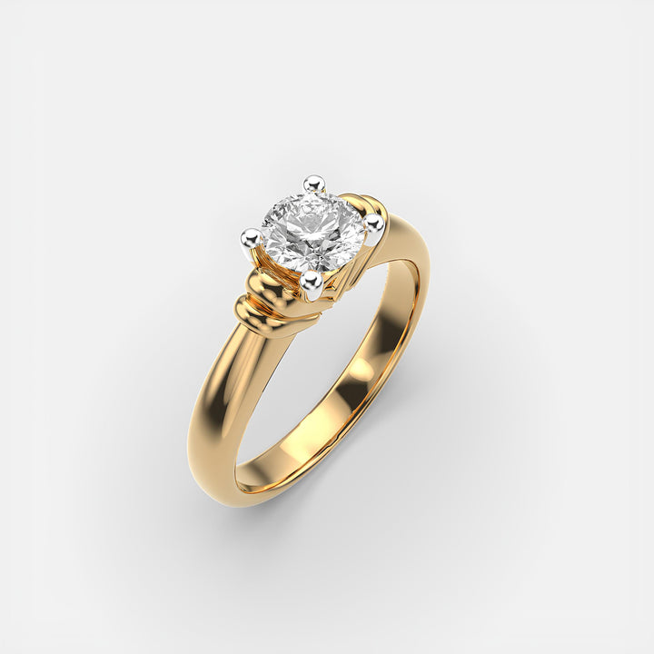 Twisted Solitaire Ring – Round EF VS/SI Lab-Created Diamond Wedding Band in 14K Gold