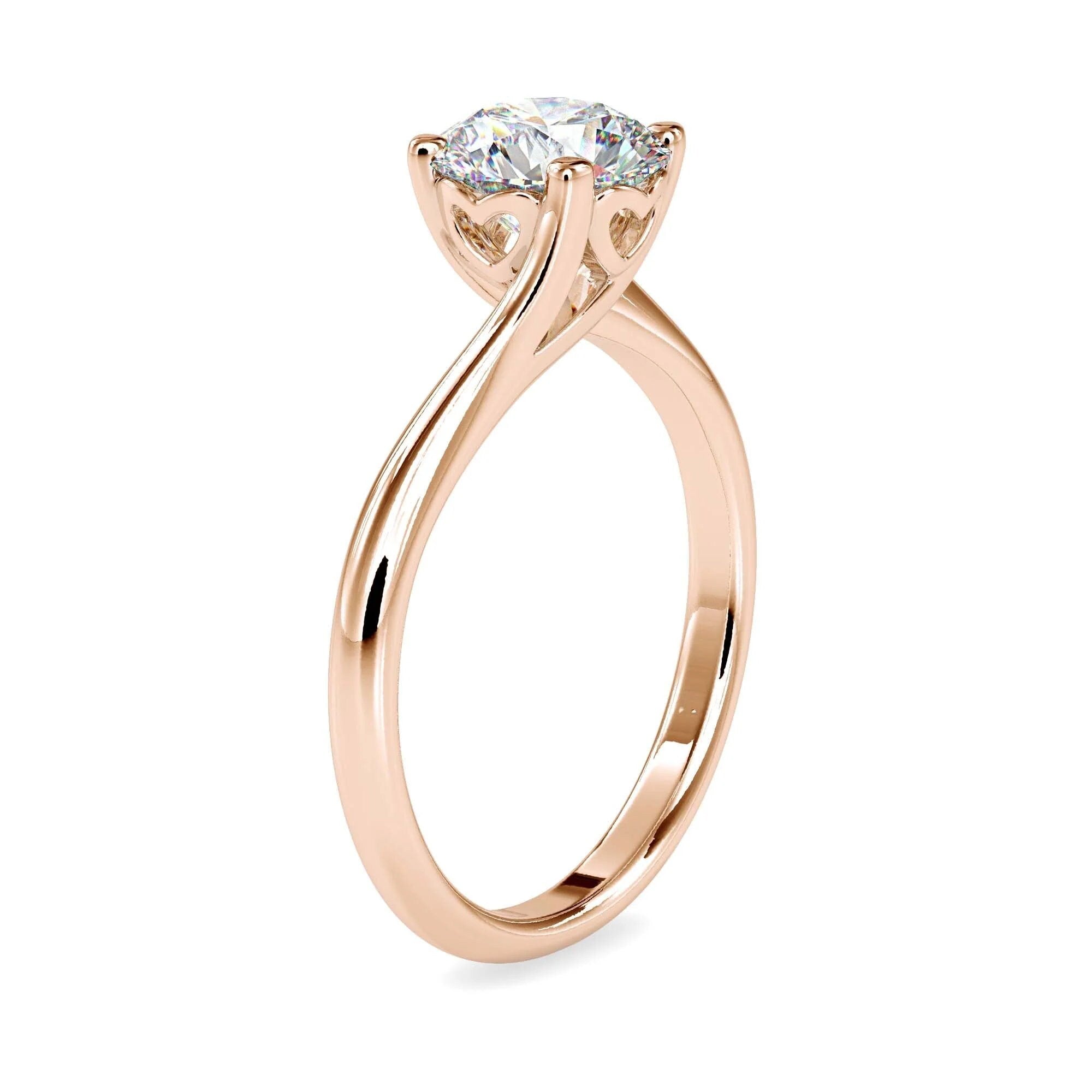 Certified 0.50 CT Lab-Grown Diamond Solitaire Engagement Ring – Conflict-Free EF VS/SI Diamond in 14K Solid Gold