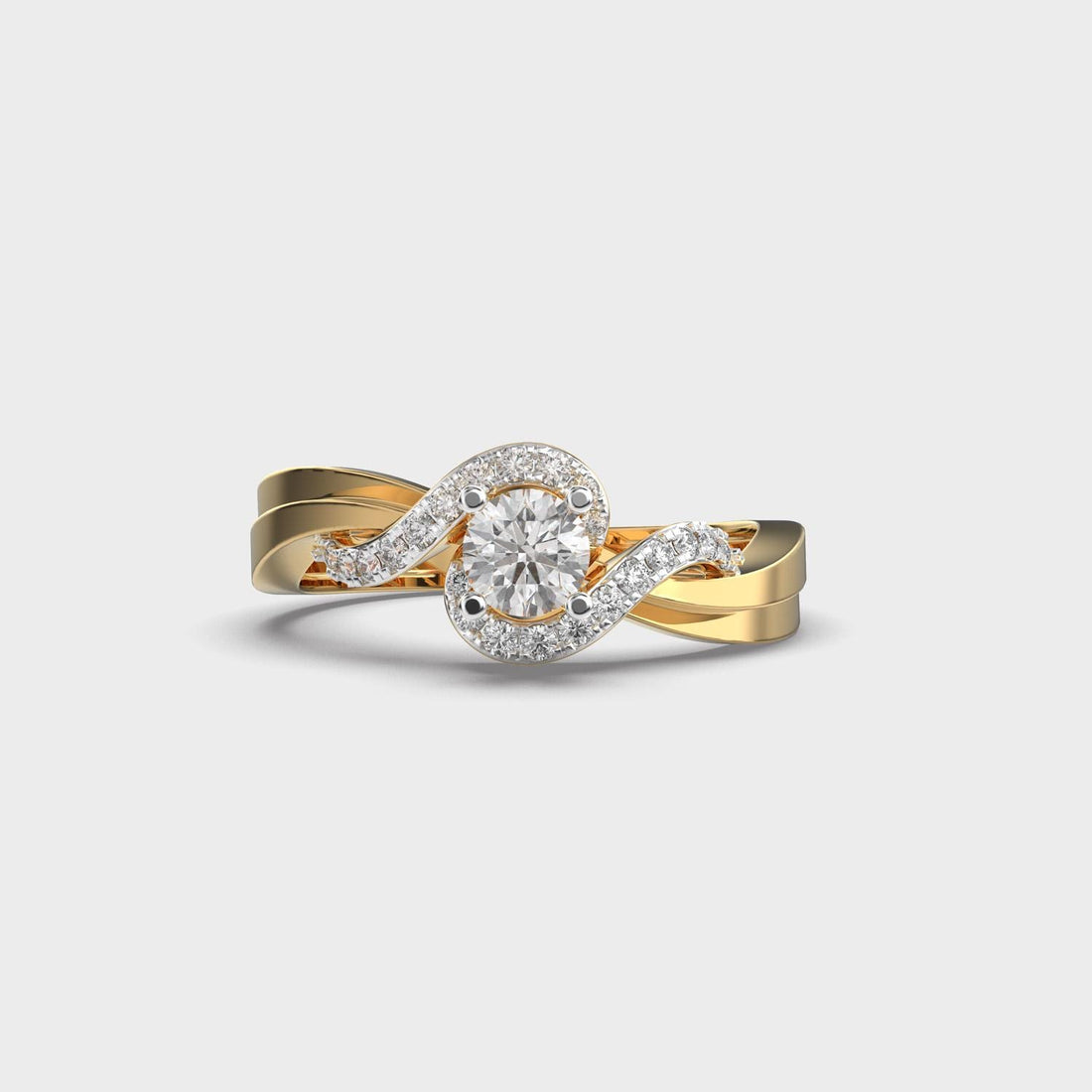 Delicate 1.00 CTW Round Lab-Grown Diamond Twisted Halo Ring Certified EF VS/SI Engagement Wedding Band