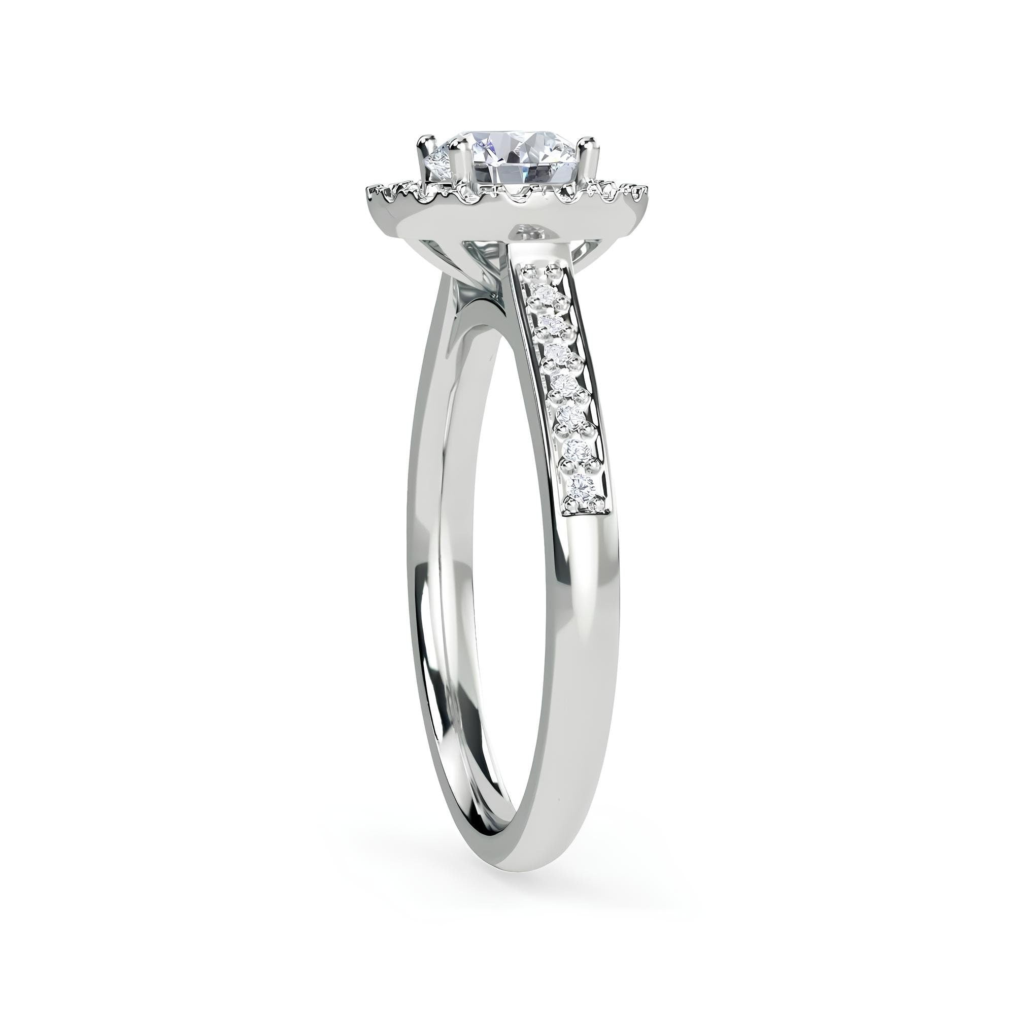 1.00 CT Round Lab-Grown Diamond Halo Engagement Ring EF VS/SI Certified Diamond in 14K Gold