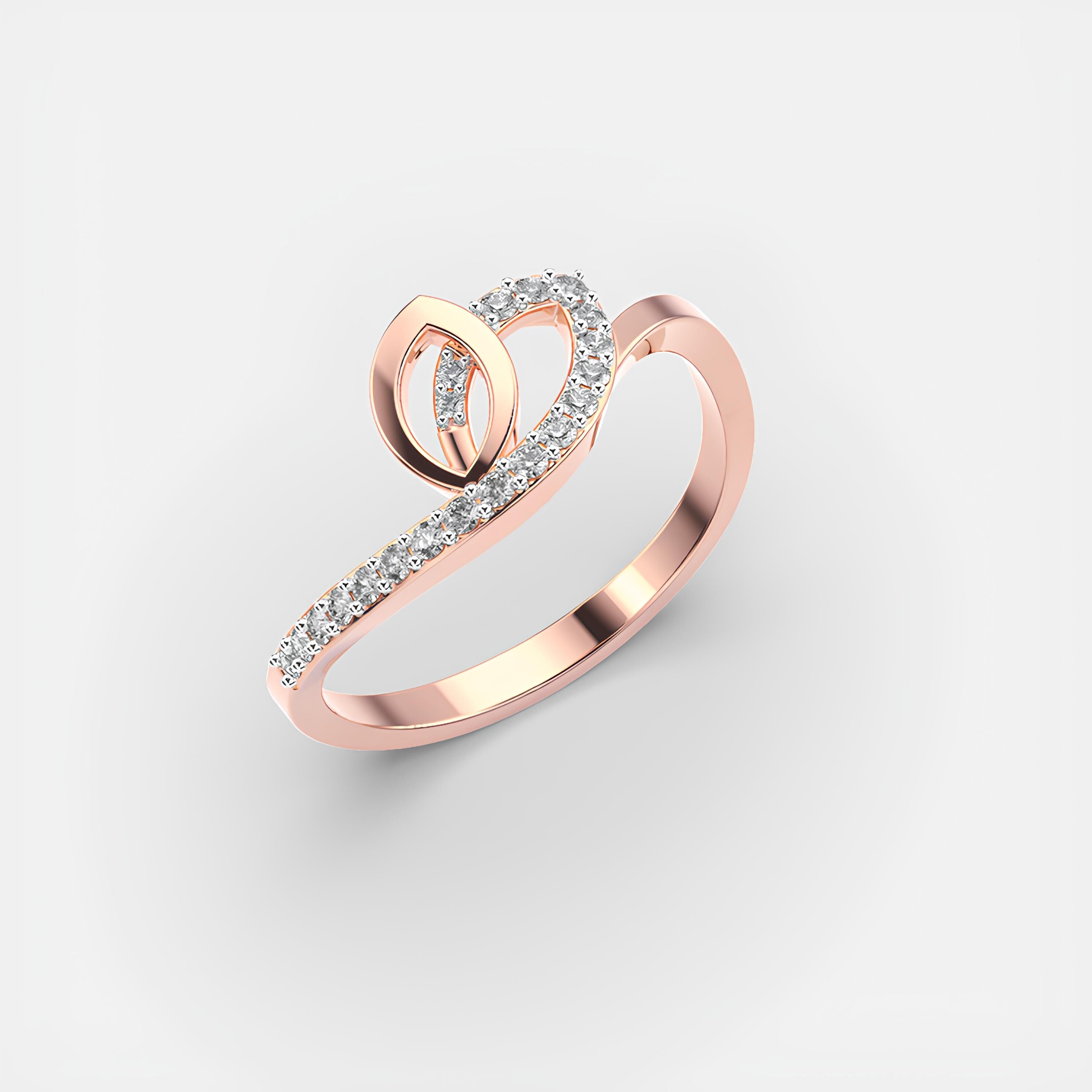 Butterfly Wings EF VS/SI Lab-Created Diamond Half Eternity Wedding Band – 14K Solid Gold