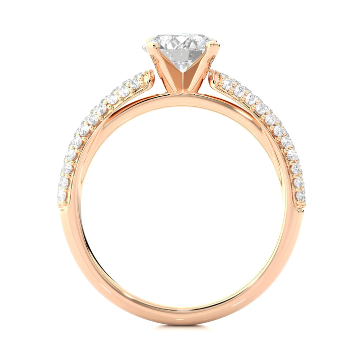 Certified Three-Row Wedding Ring with EF VS/SI Lab-Grown Diamonds – IGI Certified 0.25 to 2.00 Ct Solitaire Engagement Ring in 14K Gold