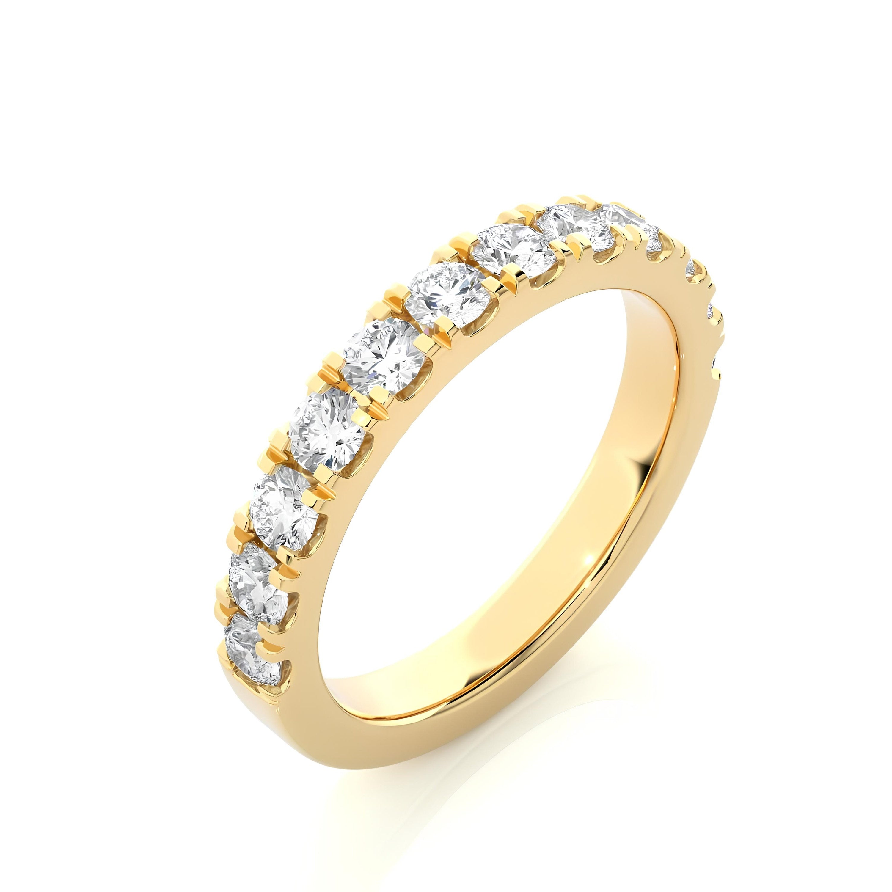 2.75mm Round Brilliant Cut Lab-Grown Diamond Wedding 14K Gold Eternity Band – Elegant Gift for Her