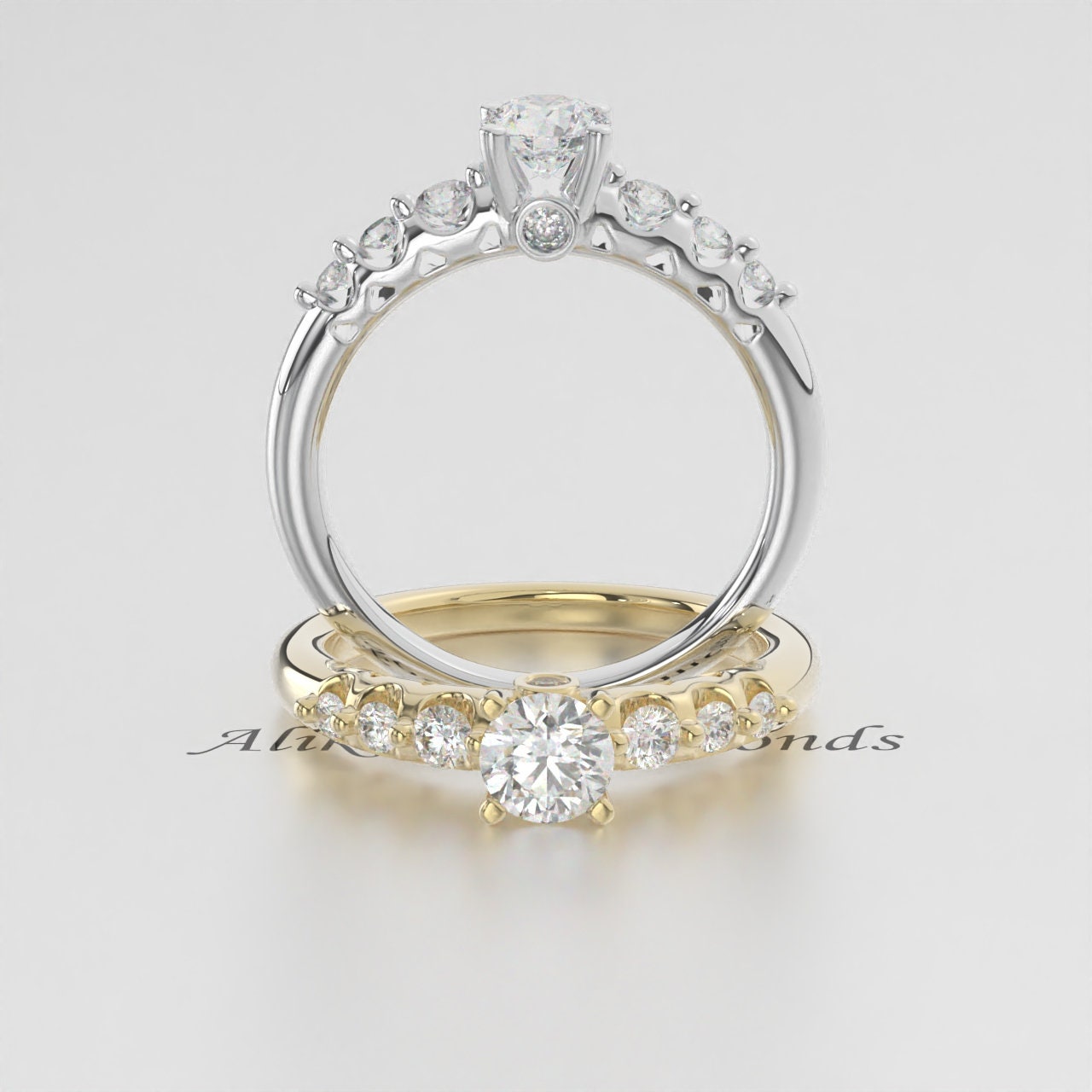 IGI Certified Lab-Grown Diamond Halo Engagement Ring – EF VS/SI Round Cut in 14K Gold | Wedding Ring & Gift for Her