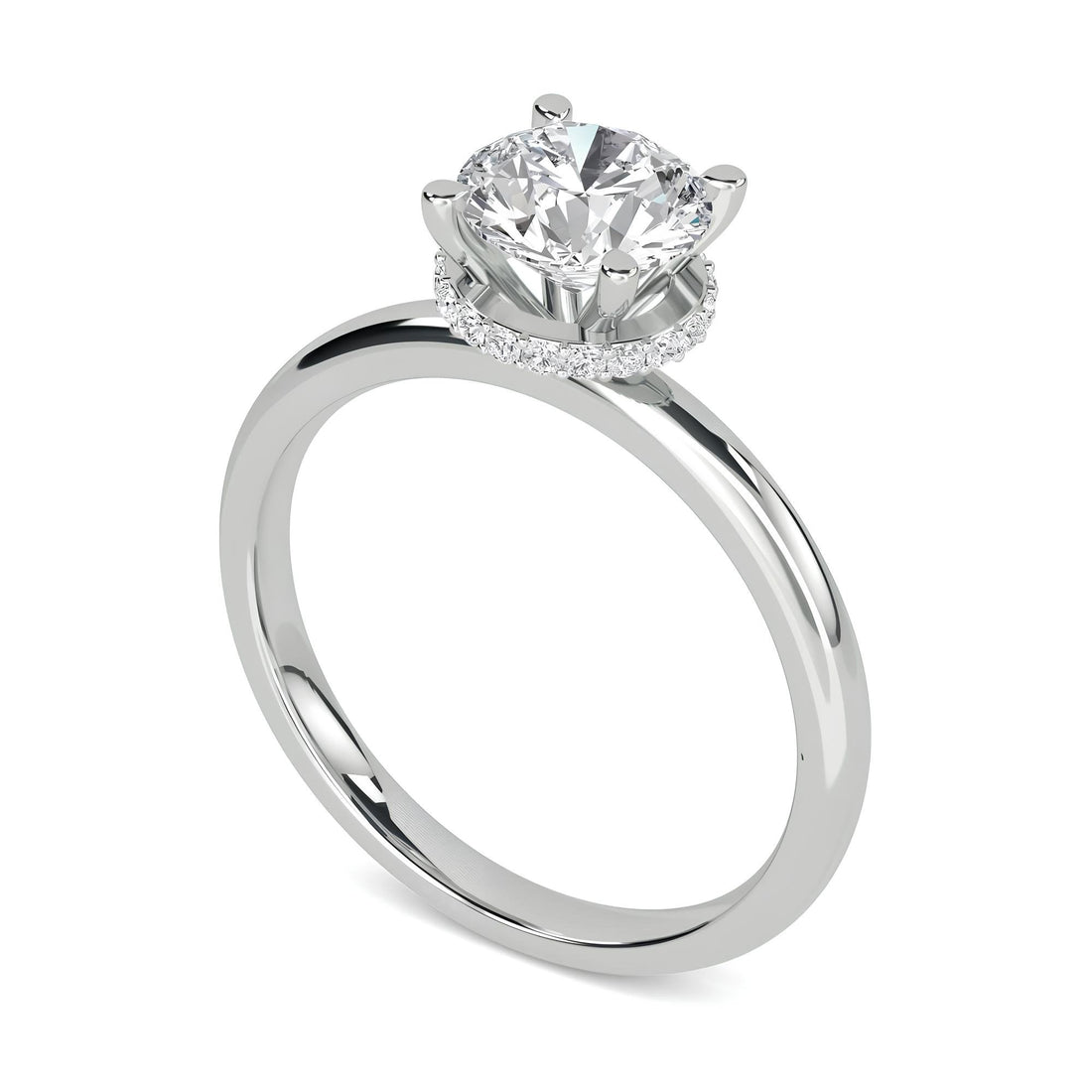 Vintage-inspired Hidden Halo 1.50 Carat Lab Grown Diamond Engagement Ring/ Wedding Band in Solid Gold - Perfect for Promises and Forever