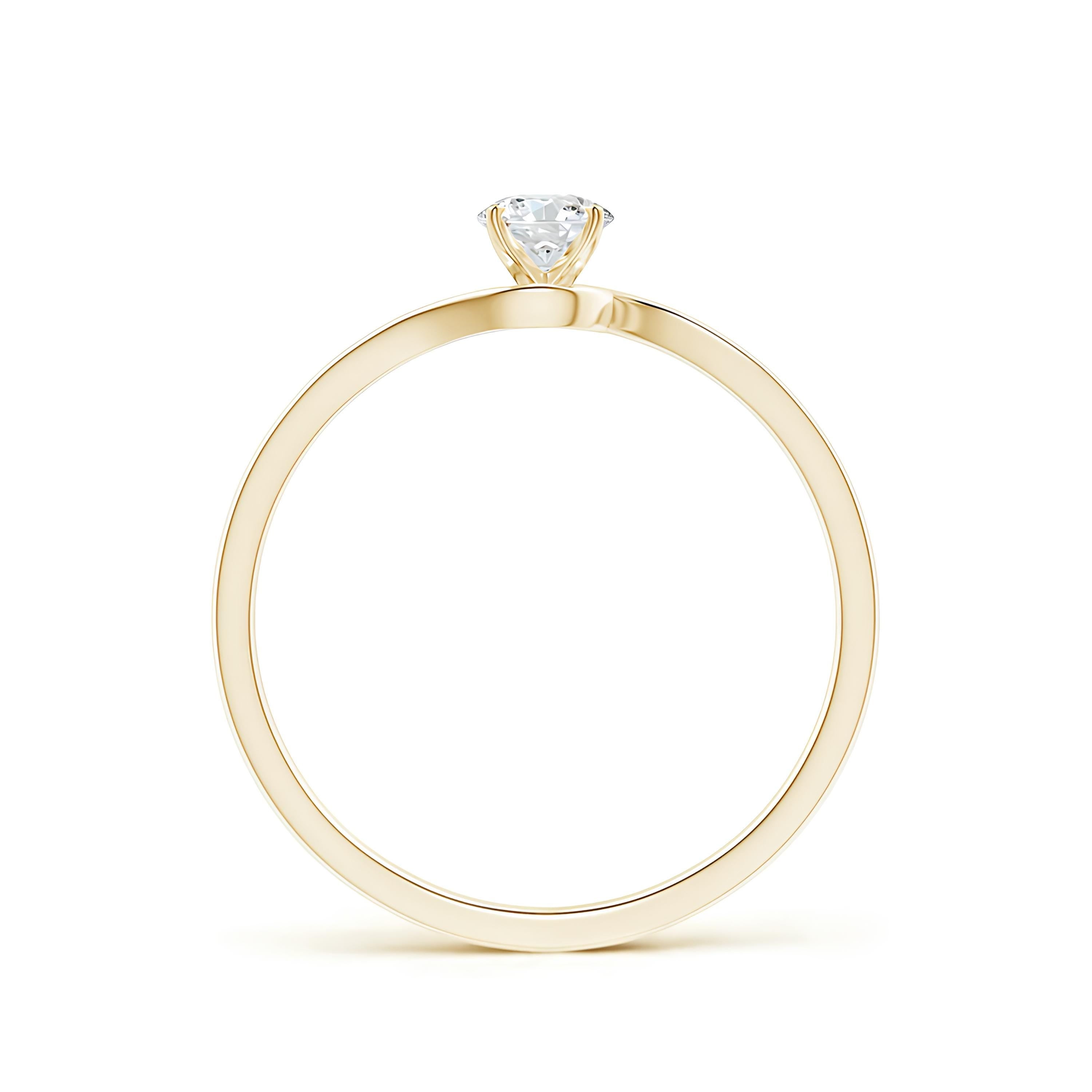 Certified Round Cut Lab-Grown EF VS/SI Diamond Solitaire Engagement Ring 14K Gold Wedding Band
