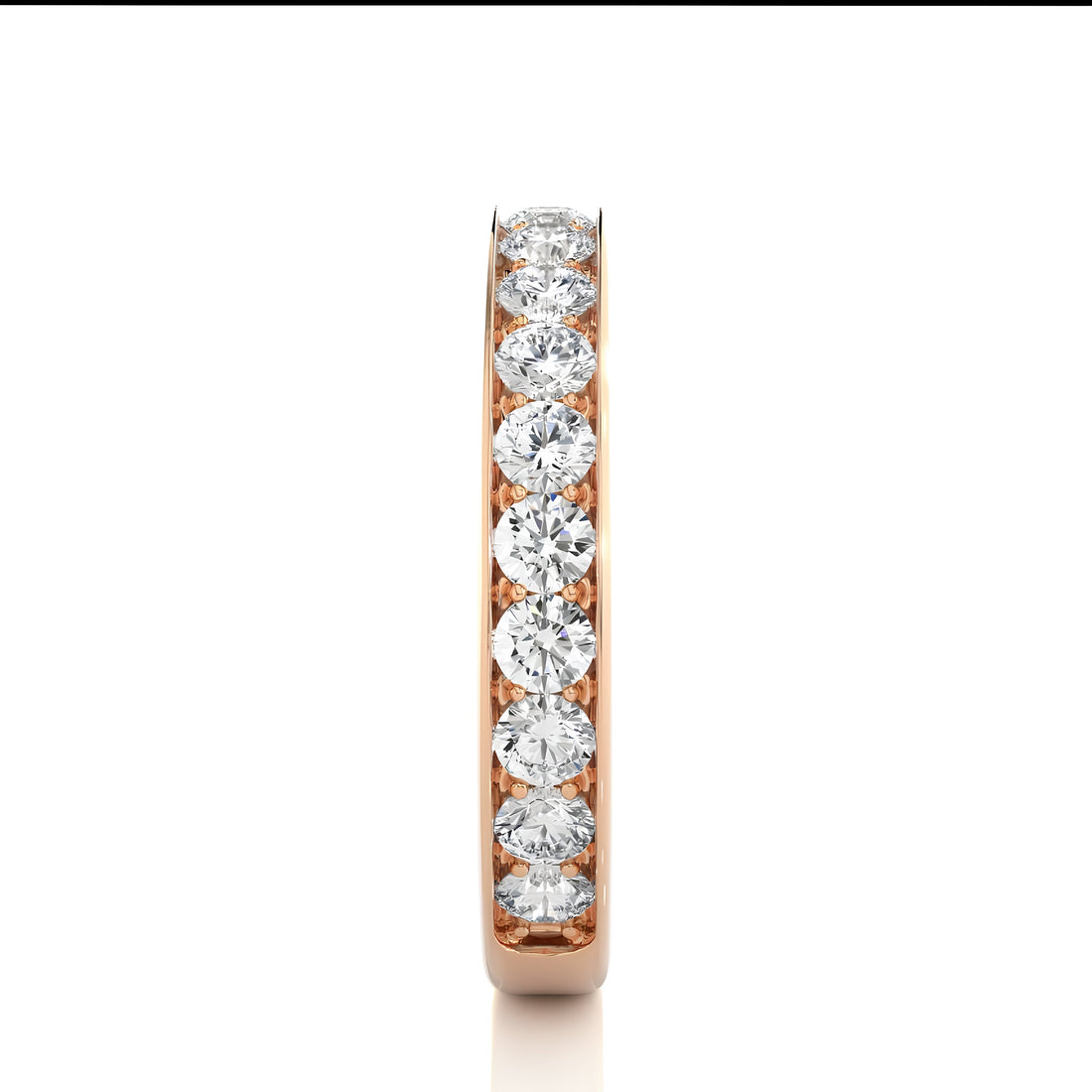 2.50MM Round Cut Colorless Lab-Grown Diamond Half Eternity Band– Channel-Set 14K Gold Matching Wedding and Stacking Ring, Bridal Set