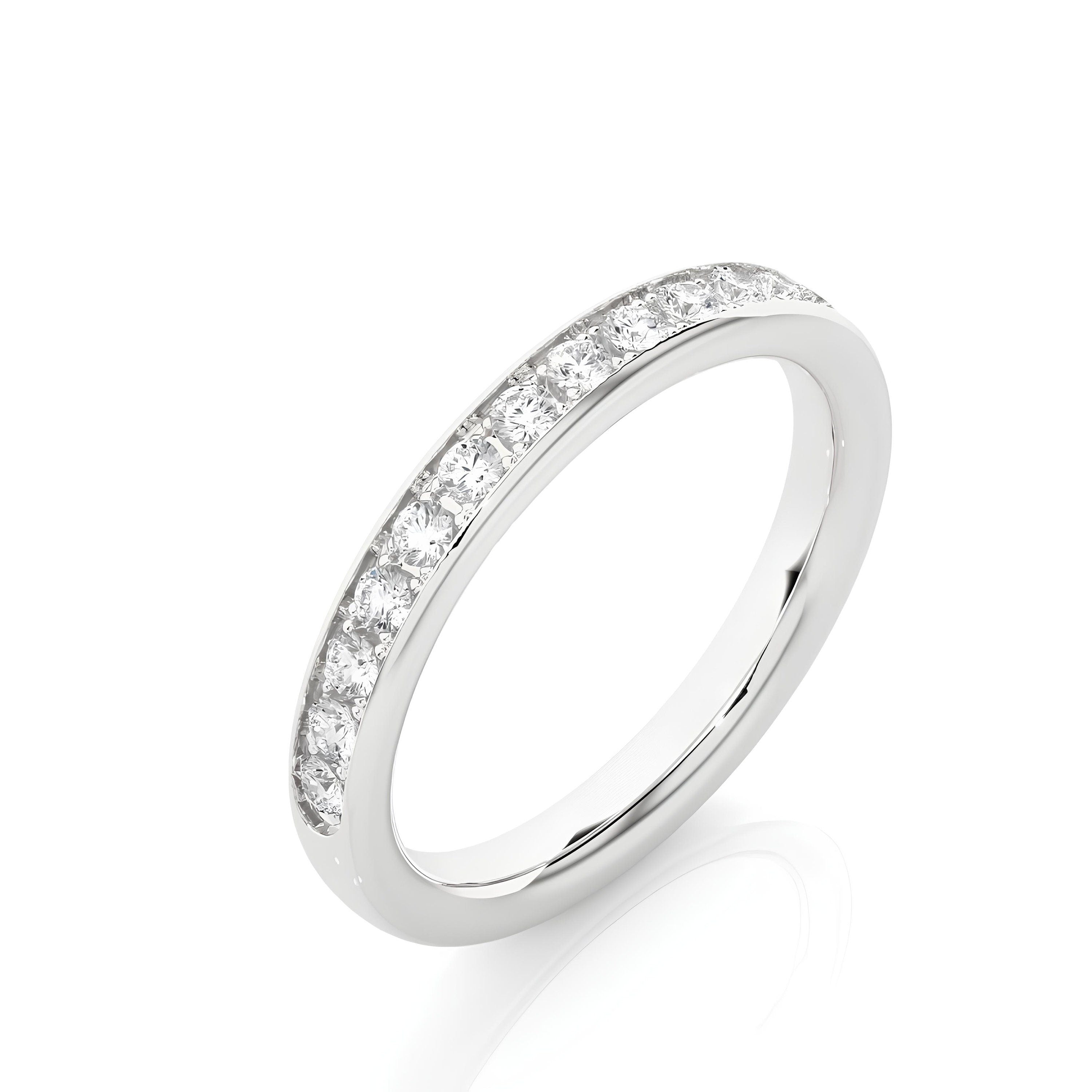 1.75 mm Micro Pave Lab-Grown Diamond Eternity Ring – Delicate Stacking Wedding Band 14k Gold