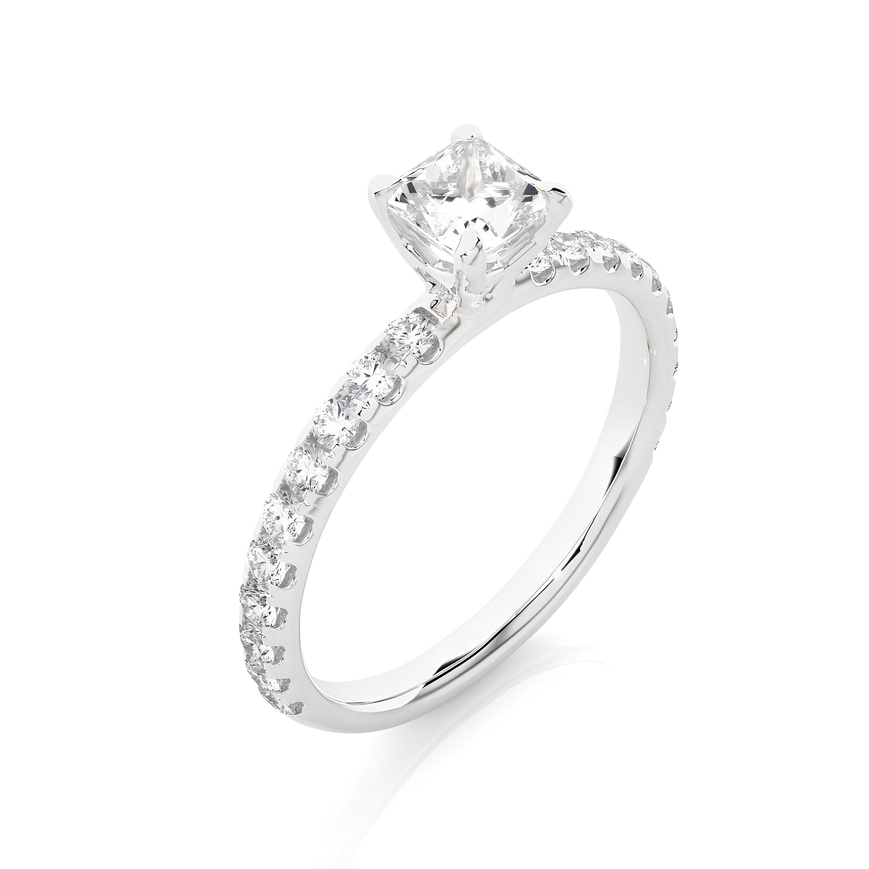 IGI Certified 1.00 Ct Princess Cut Lab-Grown Diamond Solitaire Engagement Ring – EF VS/SI Clarity, Set in 14K Solid Gold