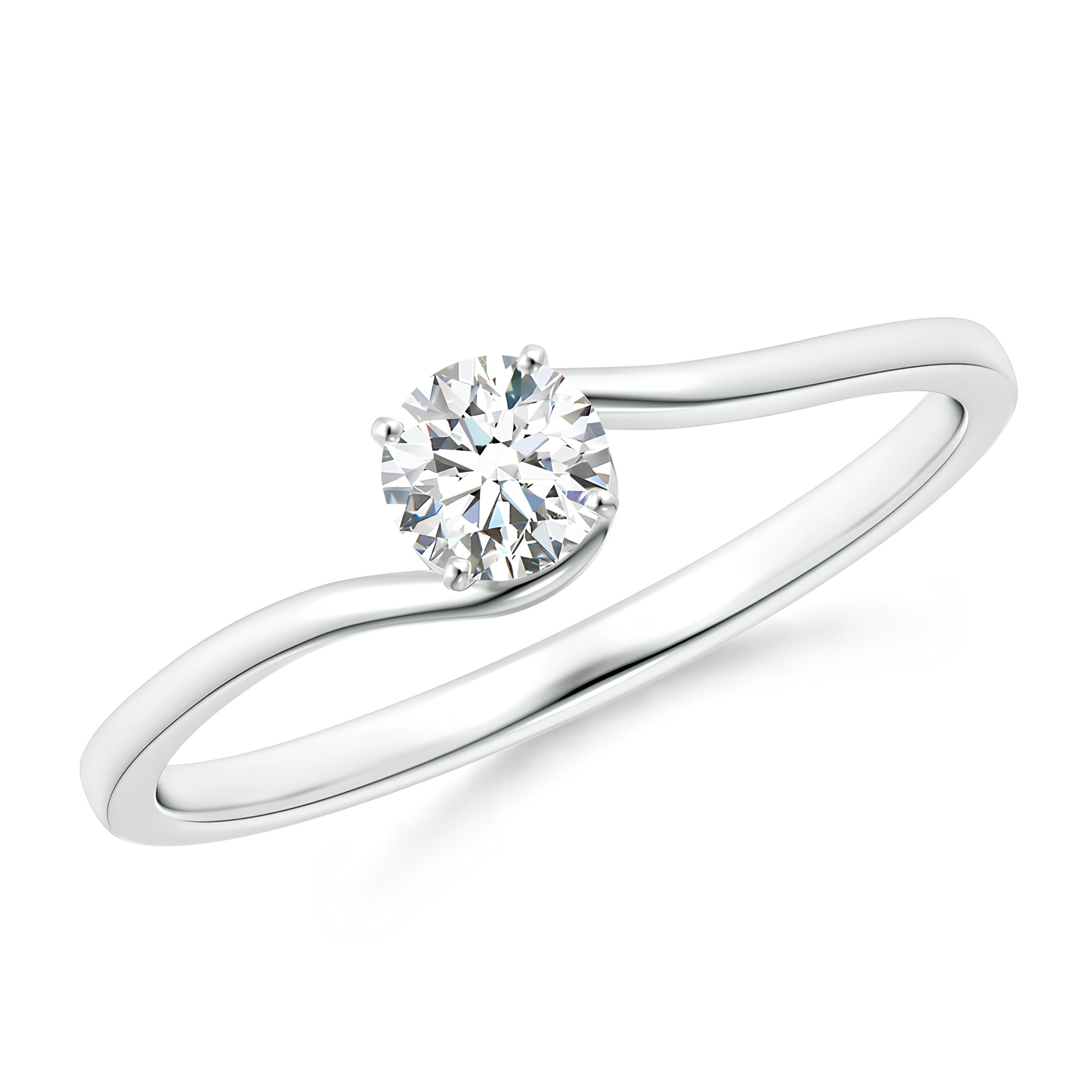 Certified Round Cut Lab-Grown EF VS/SI Diamond Solitaire Engagement Ring 14K Gold Wedding Band