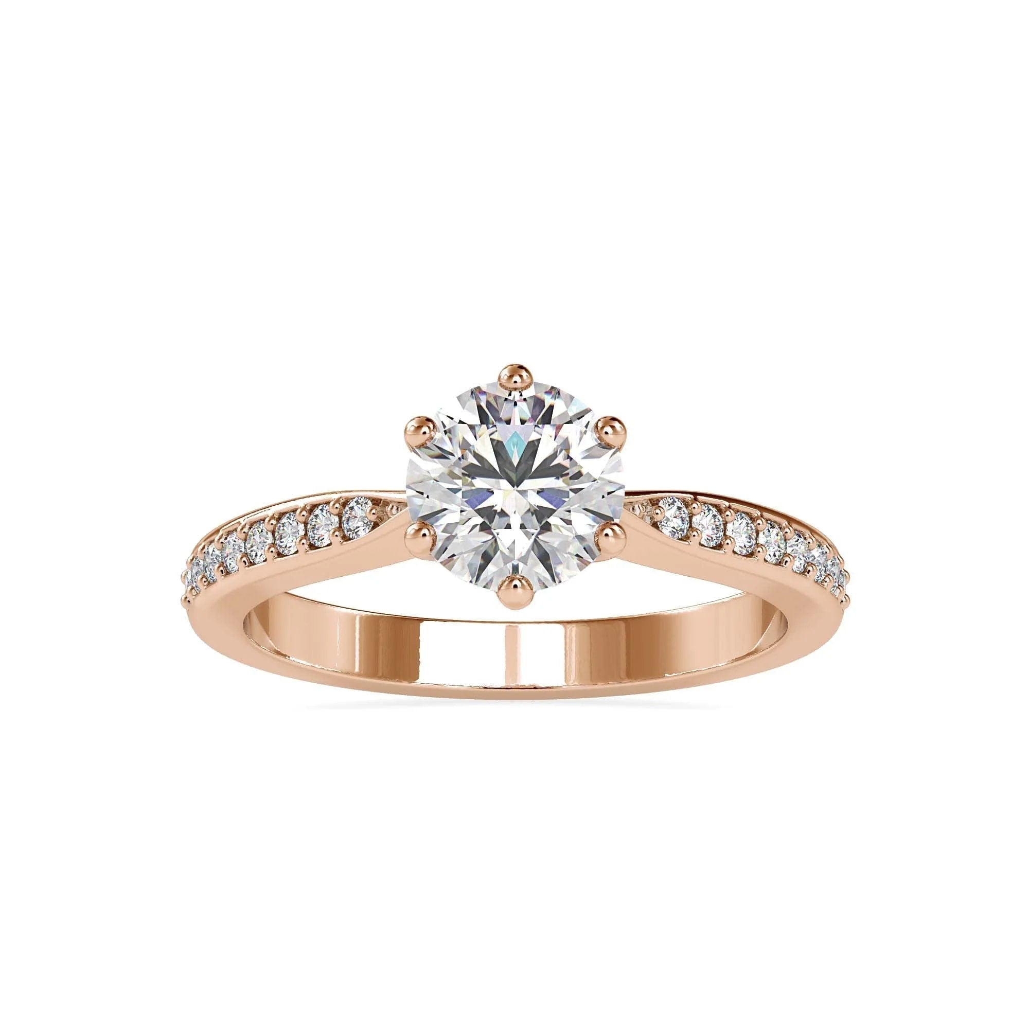 1.00 CT Certified Lab-Grown Diamond Solitaire Engagement Ring – 14K Solid Gold, Set with Conflict-Free EF VS/SI Diamonds