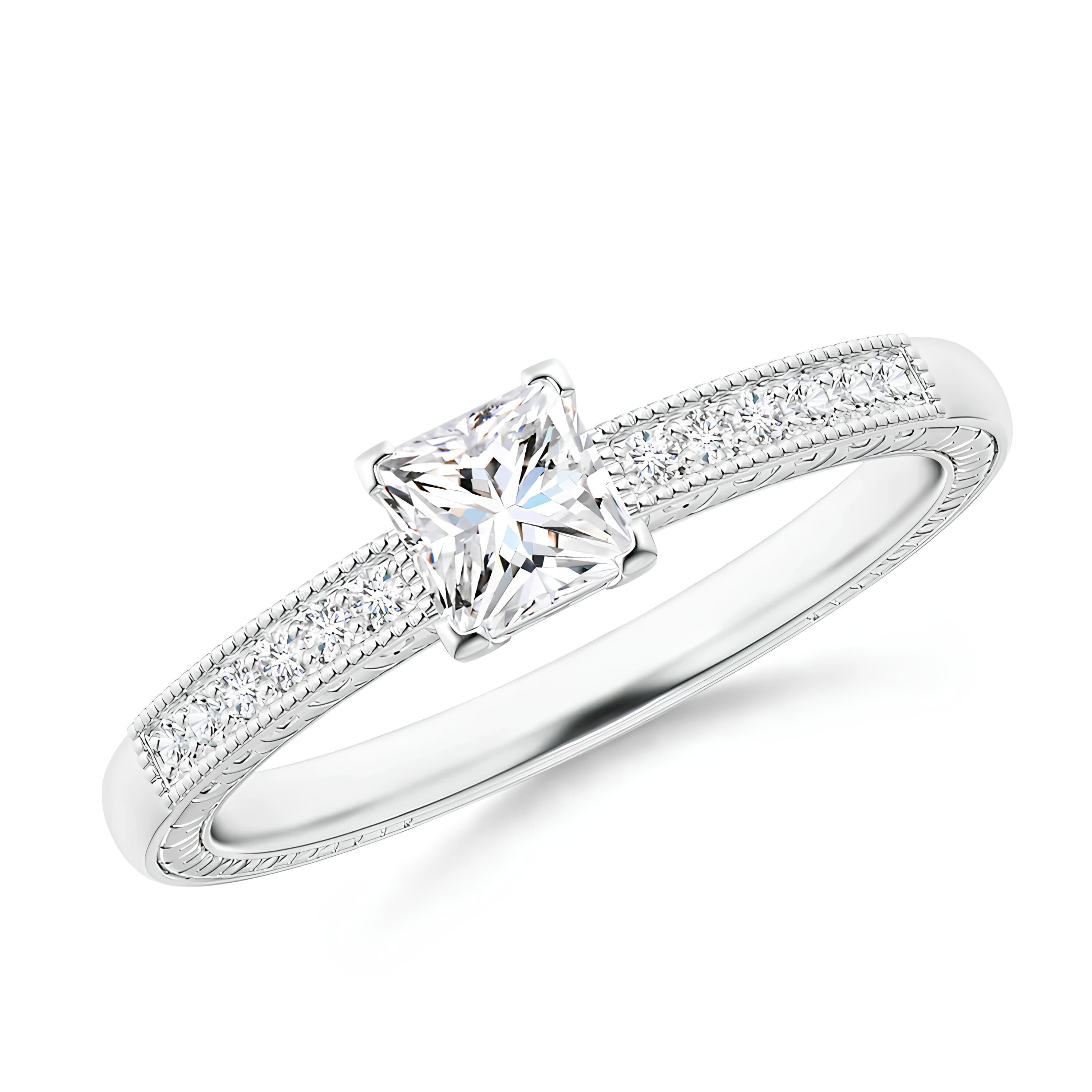 1.00 Ct Princess Cut Lab-Grown Diamond Solitaire Engagement Ring IGI Certified 14K Solid Gold Wedding & Anniversary Gift