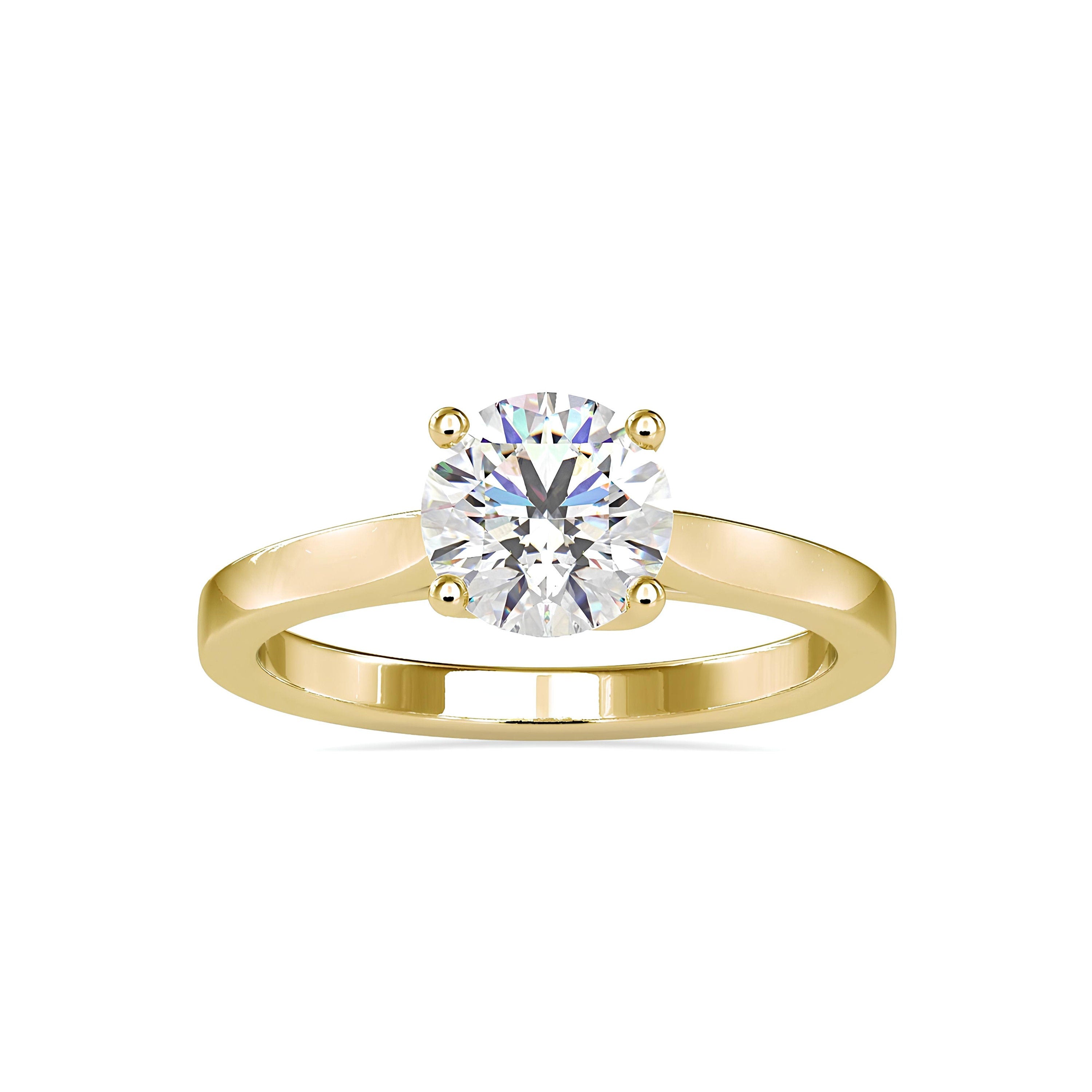 IGI Certified 1.30 Ct EF VS/SI Lab-Grown Diamond Solitaire Engagement Ring – 14K Real Gold Wedding & Anniversary Gift Ring