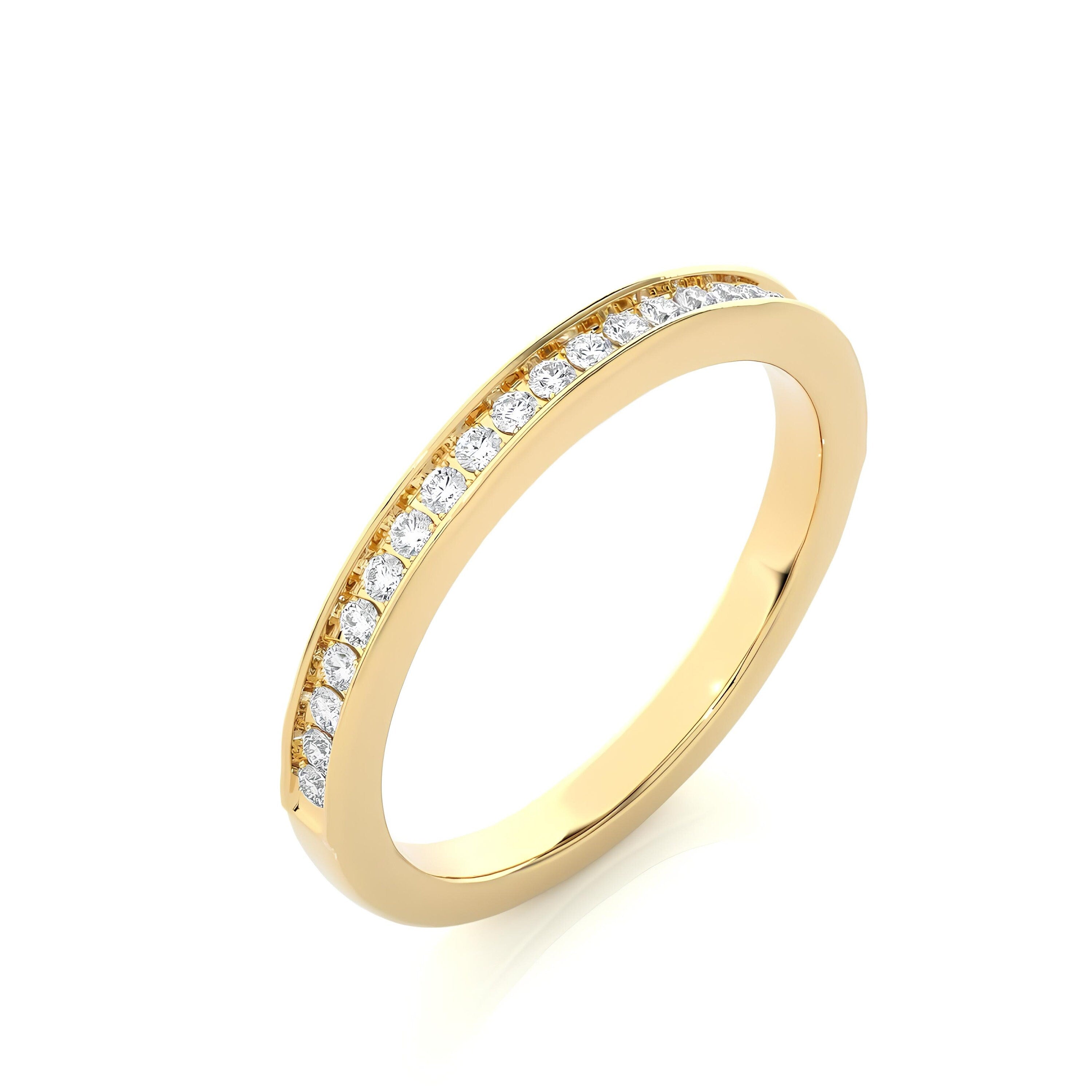 0.20 CT EF VS/SI Certified Lab-Grown Diamond Wedding Band – 14K Gold Engagement or Stacking Ring