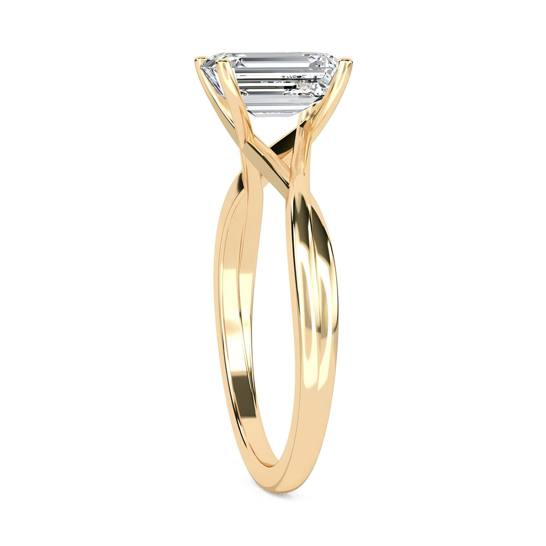1.00 Ct Emerald Cut Lab-Grown Diamond Solitaire Engagement Ring EF VS/SI Certified Diamond in 14K Gold or Platinum
