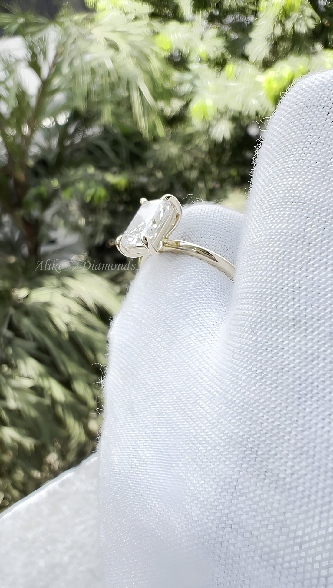 1.85 Ct GH/SI Lab Grown Radiant Cut Diamond Solitaire Engagement Ring, Certified Lab Grown Diamond 14K Yellow Gold Wedding Ring, Size 7