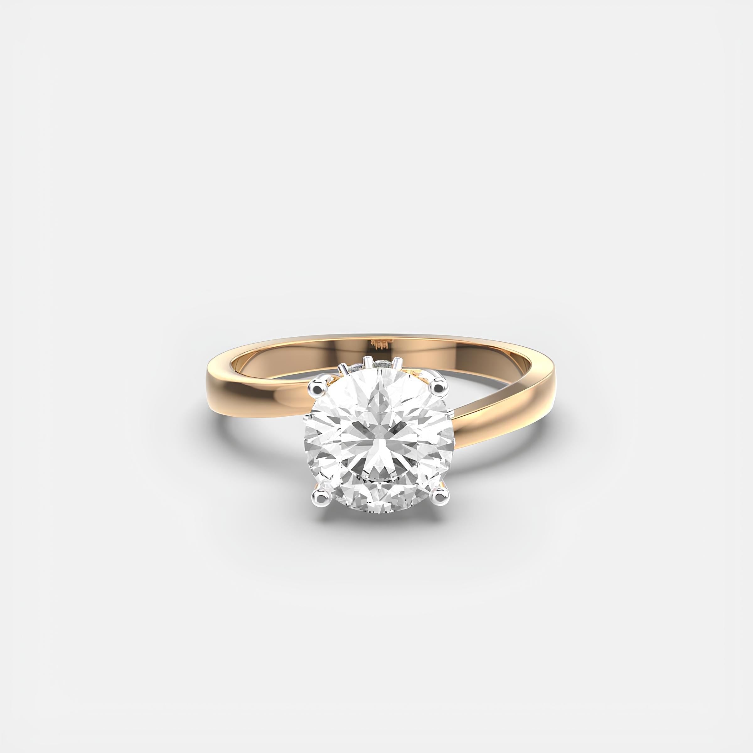 Classic Solitaire Ring – EF VS/SI Lab-Grown Diamond in 14K White Gold, Yellow Gold, or Platinum | Engagement or Wedding Gift
