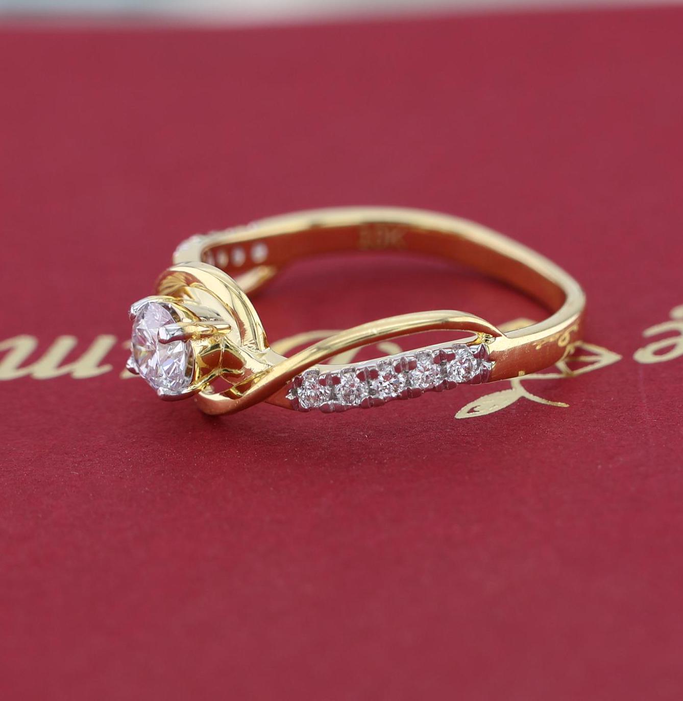 Elegant Twisted Diamond Ring – 14K Solid Gold with EF VS/SI Lab-Created Diamond | Anniversary or Wedding Band