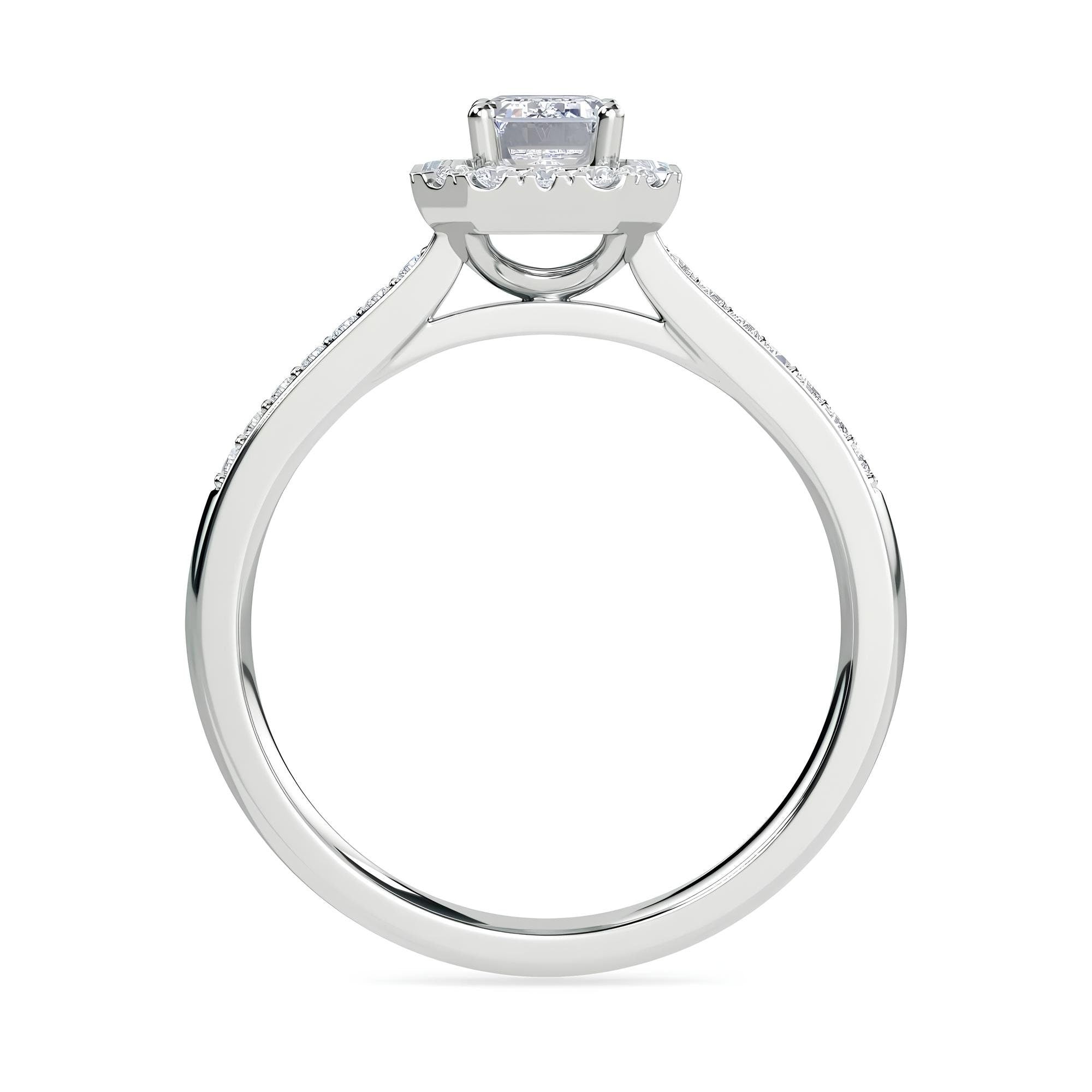 Sparkling Emerald Halo Engagement Ring – 1.00 CT EF VS/SI IGI Certified Lab-Grown Diamond in 14K Gold