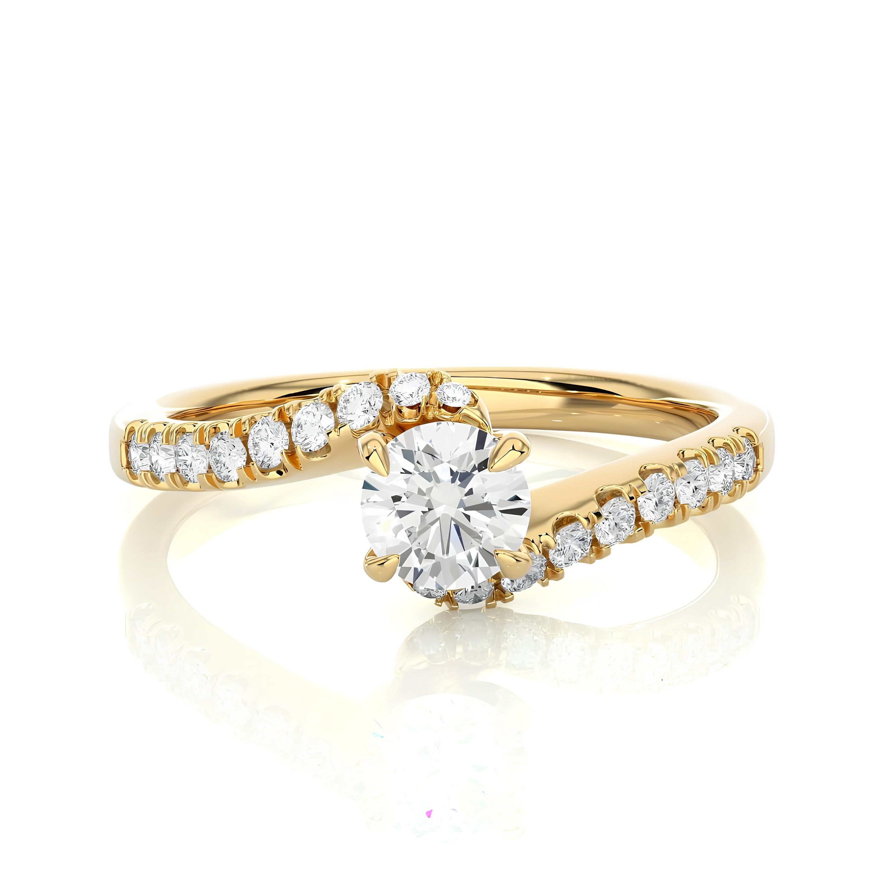 0.50 Ct Vintage-Style Solitaire Engagement Ring / IGI Certified EF VS/SI Lab Grown Diamond / 14K Gold & Platinum Wedding Ring – Perfect Gift for Her