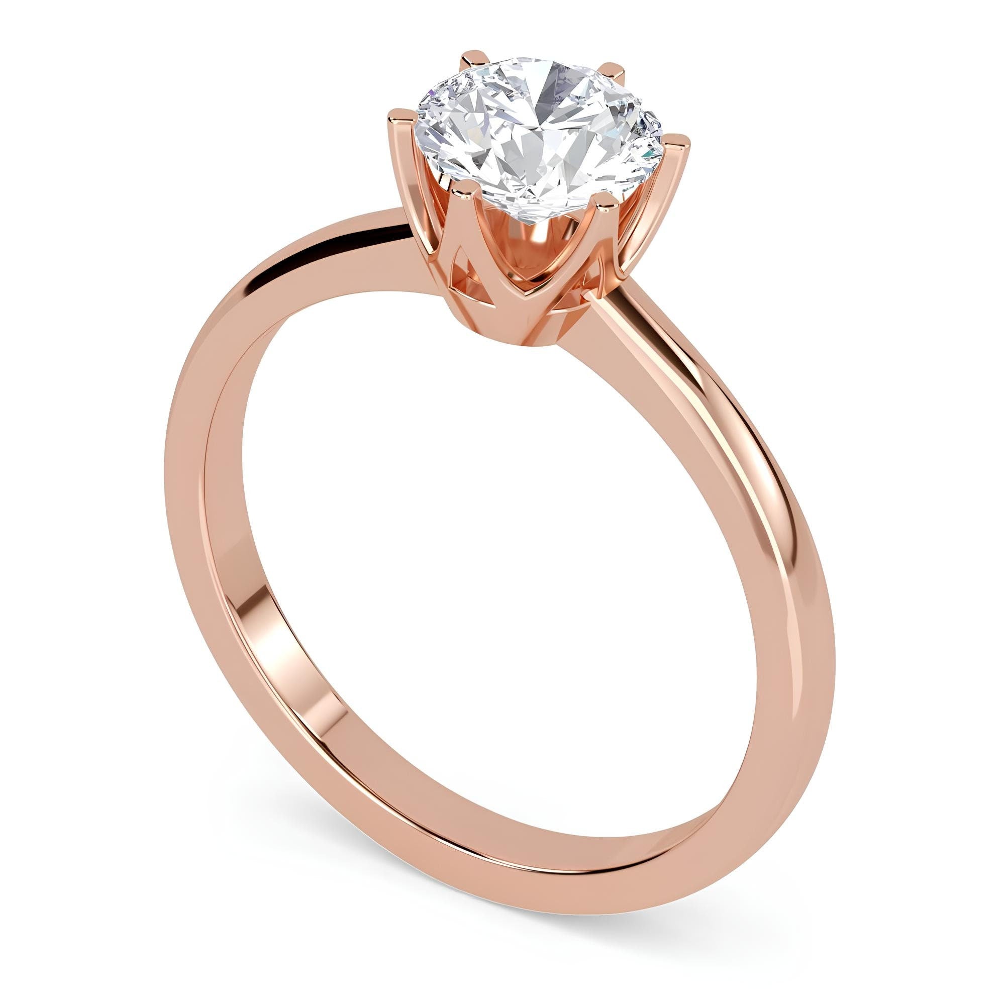 0.25–2.00 CT Round Cut EF VS/SI Lab-Grown Diamond Solitaire Engagement Ring – IGI Certified, Conflict-Free Diamond in Solid Gold Wedding Ring