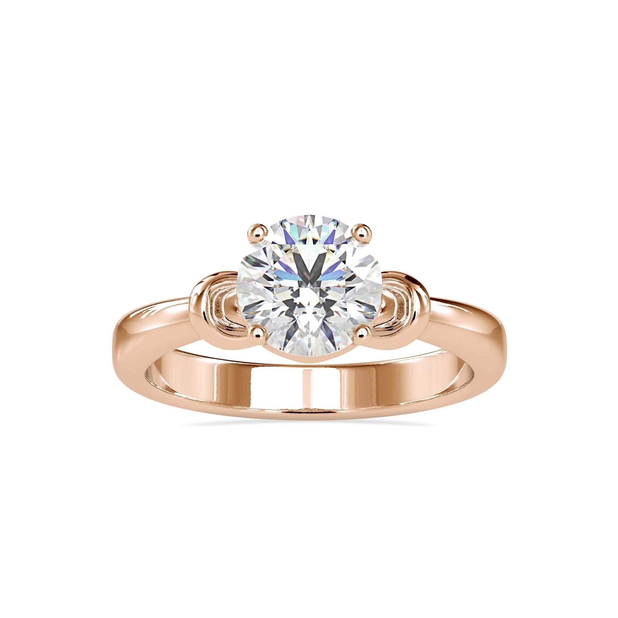Certified 1.00 Ct Lab-Grown Diamond Unique Solitaire Engagement Ring – 14K Real Gold Wedding & Anniversary Ring