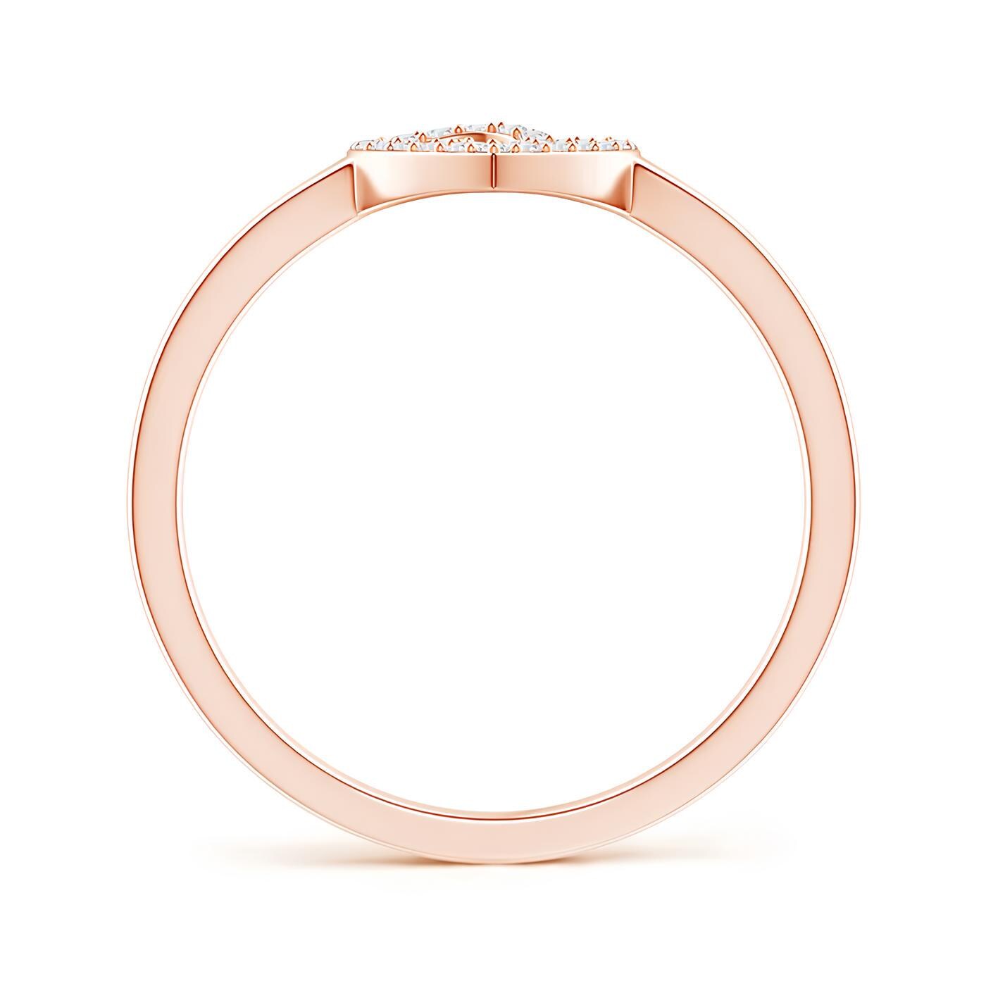 Elegant Heart Design Ring – Lab-Grown Round Cut Diamonds in 14K Gold | Prong-Set Women's Half Eternity Engagement Band