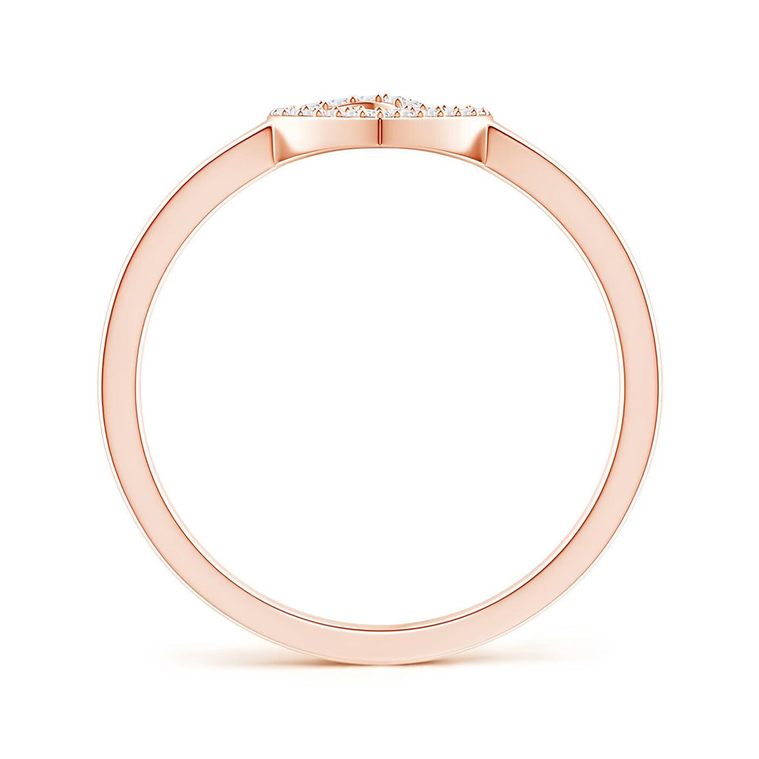 Elegant Heart Design Ring – Lab-Grown Round Cut Diamonds in 14K Gold | Prong-Set Women's Half Eternity Engagement Band