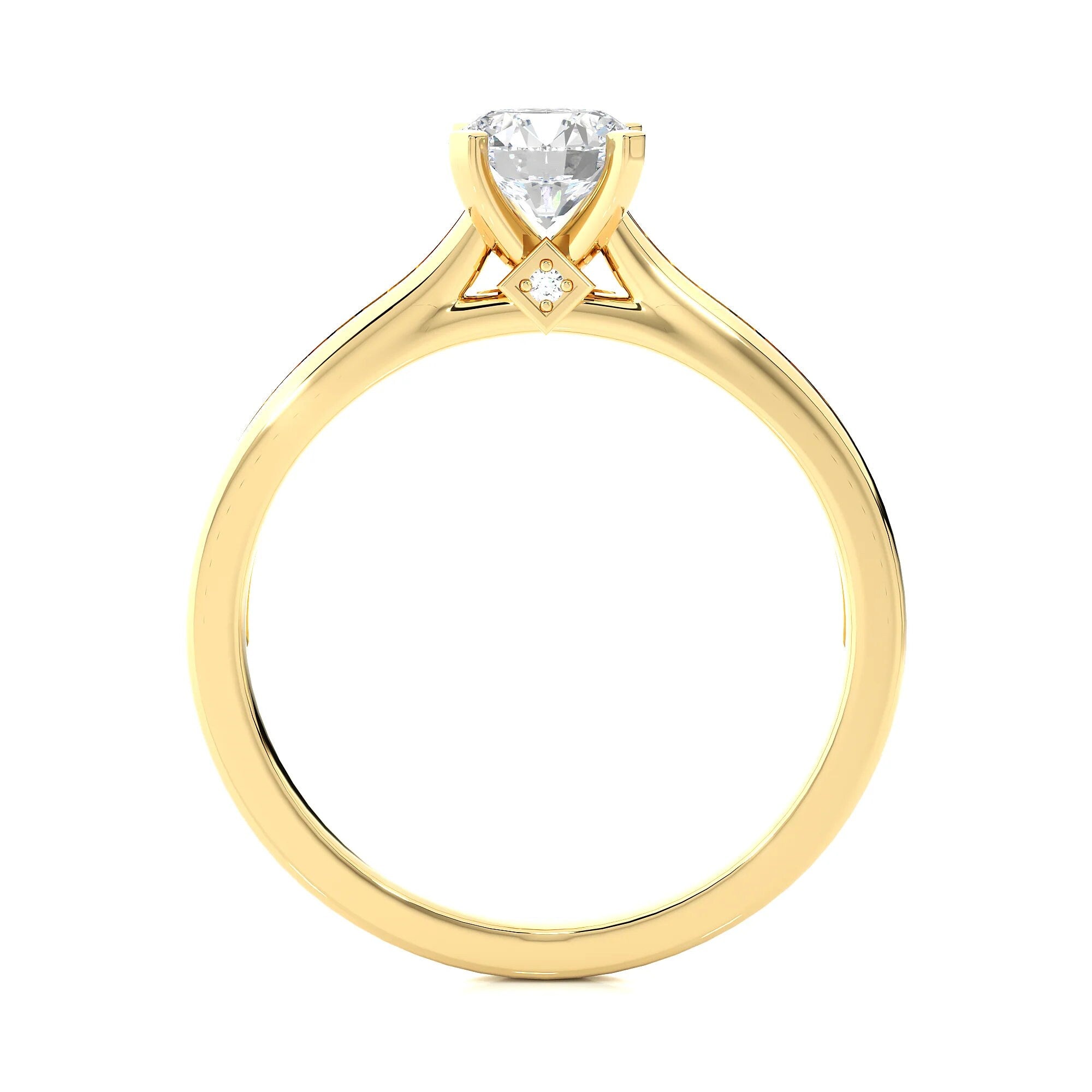 EF VS/SI Lab-Grown Diamonds Wedding Ring / 0.25 - 2.00 Ct IGI Certified Lab Grown Diamond Solitaire Engagement Ring / 14k Real Gold Ring