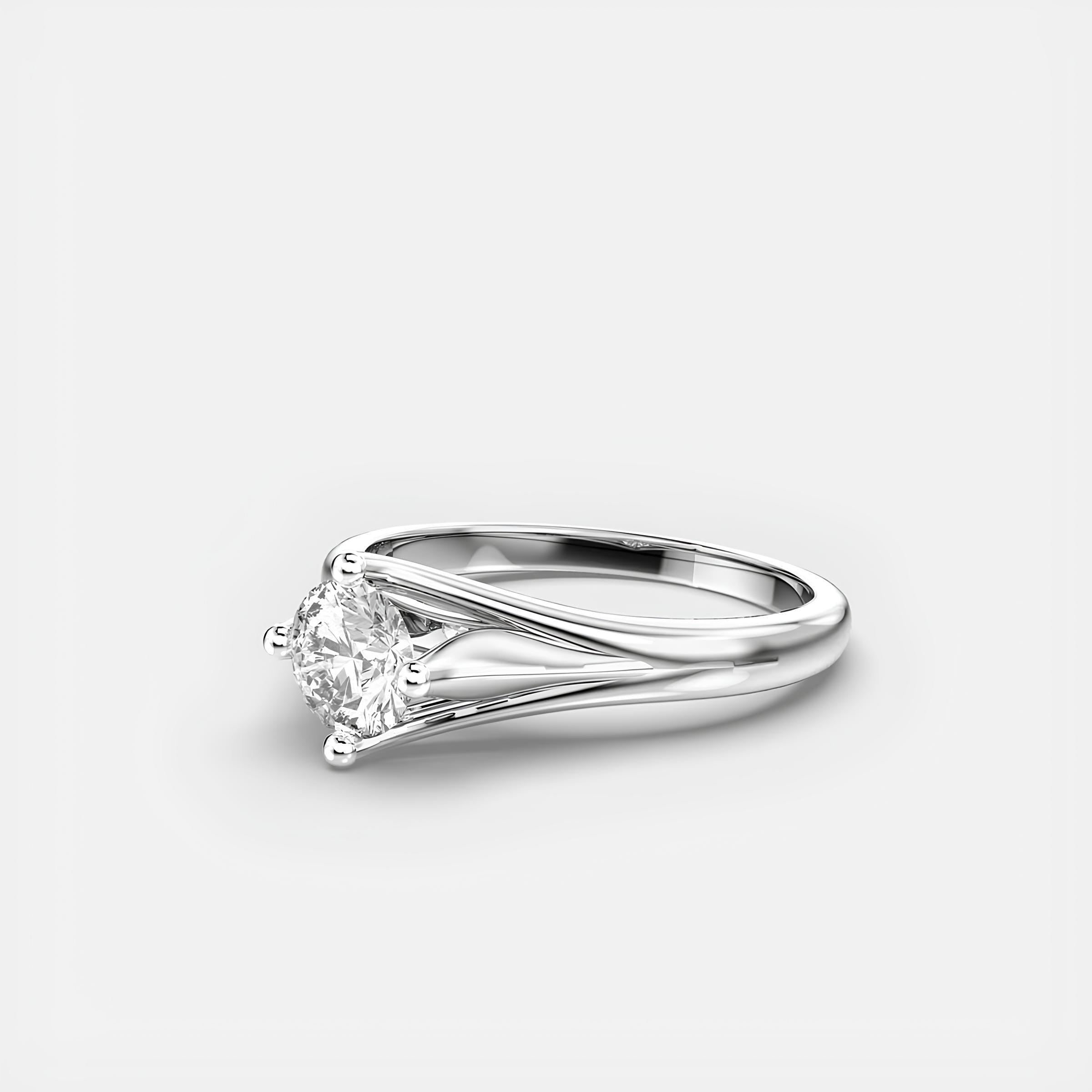 1.00 Carat Round Cut EF VS/SI Lab-Grown Diamond Solitaire Ring – Women’s Engagement or Anniversary Ring in 14K Gold