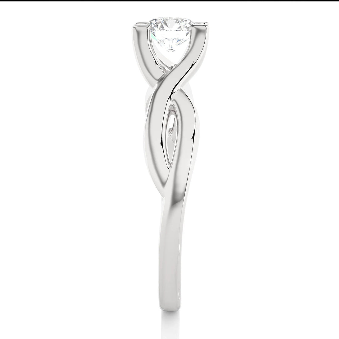 IGI Certified 0.25 - 2.00 Ct EF VS/SI Lab Grown Diamond Twisted Solitaire Engagement Ring / 14K Real Gold Ring