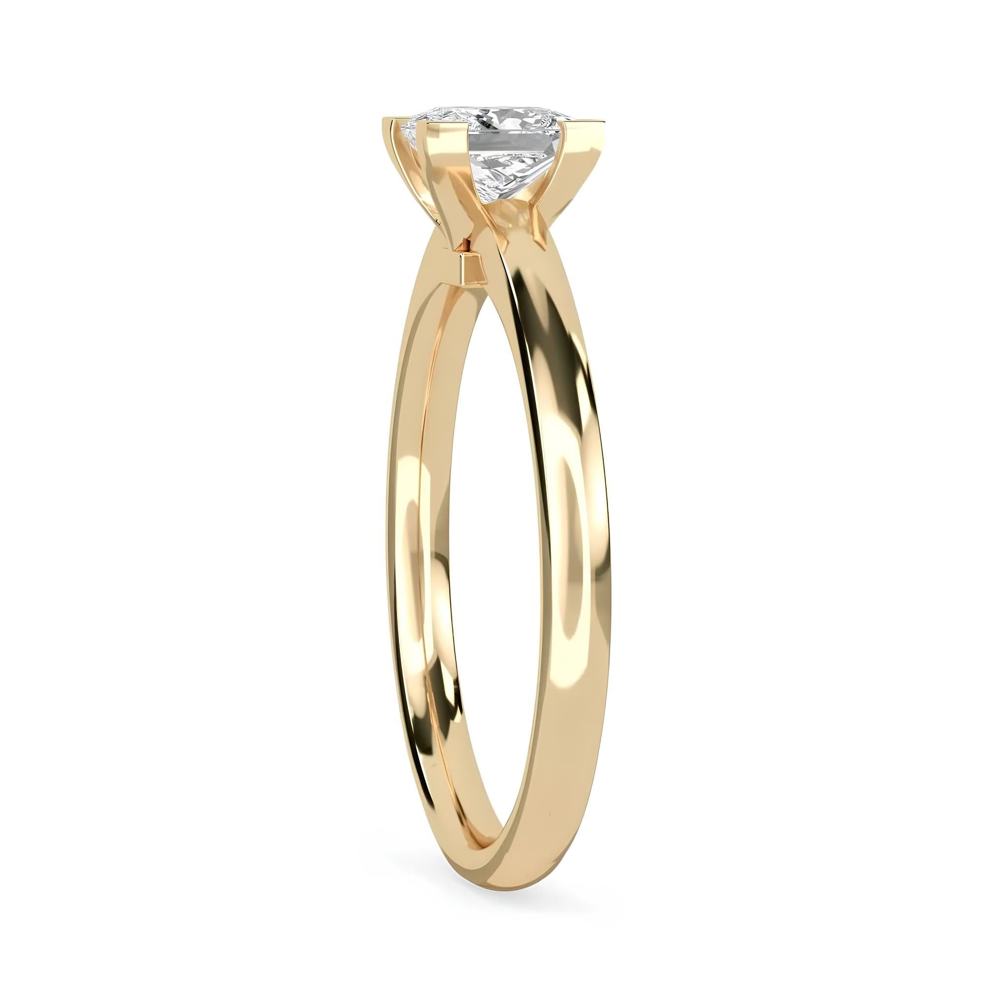 1.00 Ct EF-VS/SI Lab-Grown Princess Cut Diamond Solitaire Engagement Ring 14K Solid Gold Wedding Band & Anniversary Gift