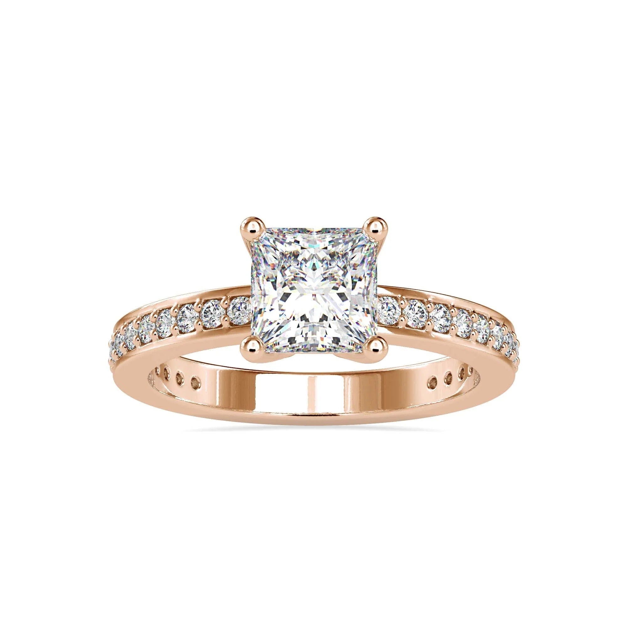 IGI Certified 1.00 Ct Lab-Grown Princess Diamond Engagement Ring – Solitaire Style in 14K Solid Gold – Perfect Wedding & Anniversary Gift
