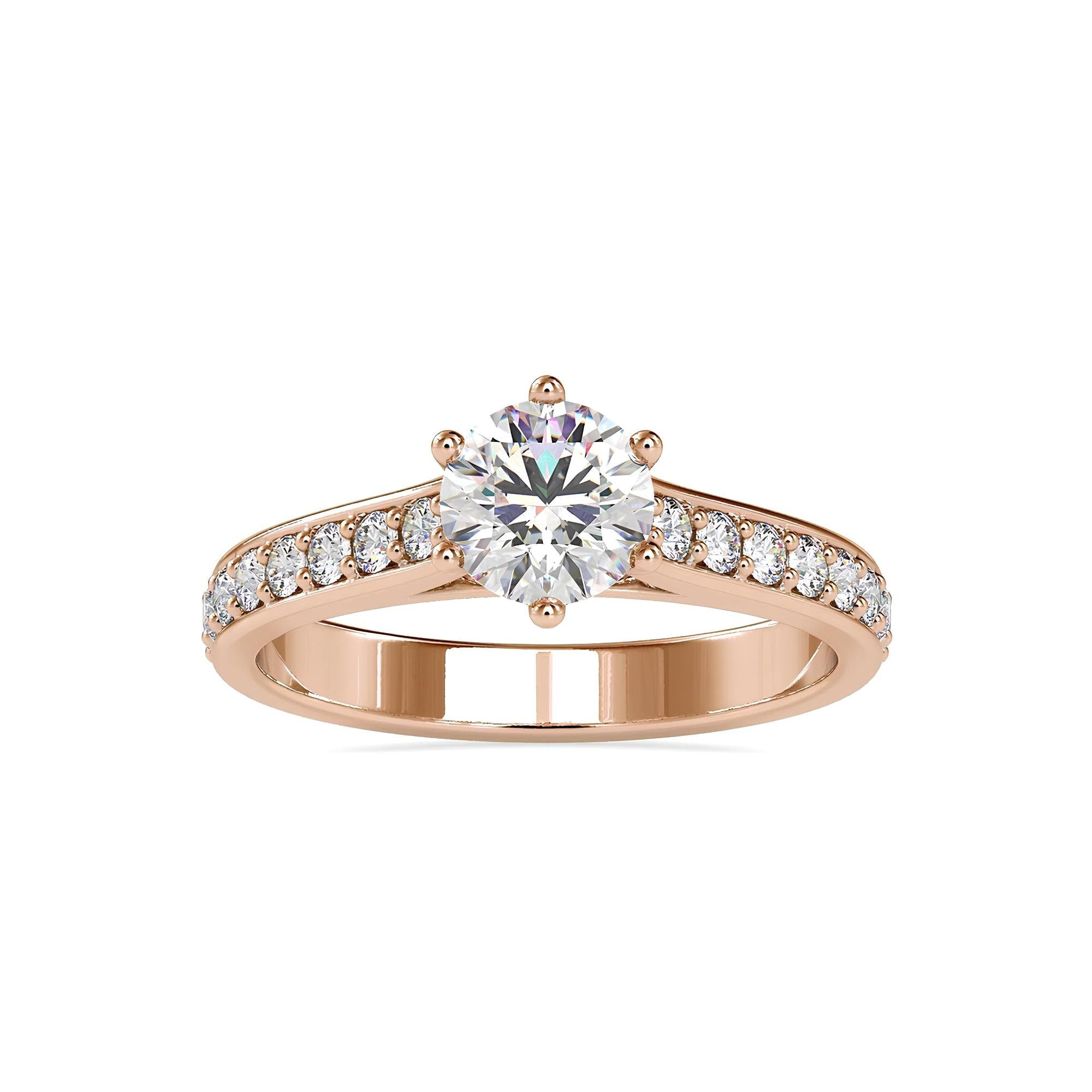 Glamorous Enchantment: IGI Certified EF VS/SI Lab-Grown Diamond Solitaire Engagement Ring in 14K Gold – Elegant and Timeless