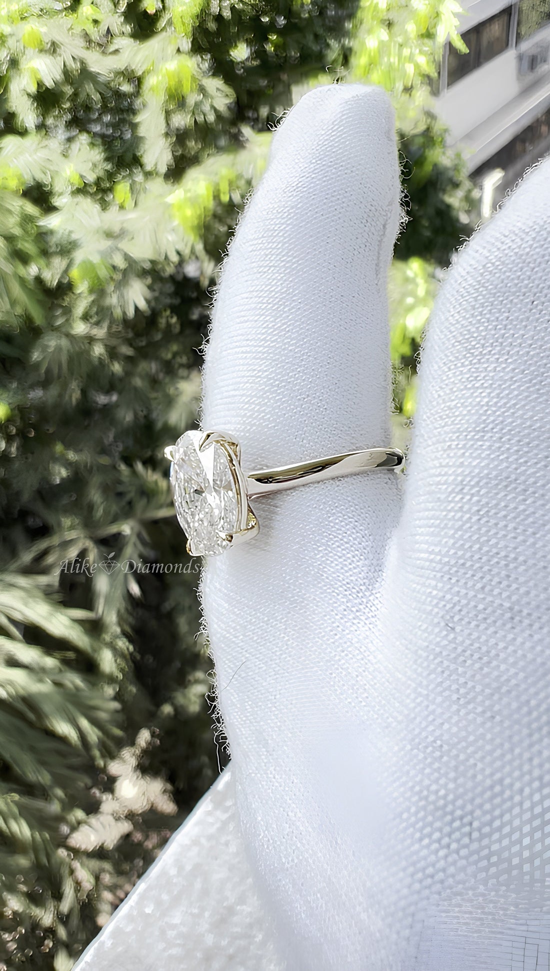 Solitaire Engagement Ring, 2.06 Ct Oval Cut Lab Grown Diamond Ring, Certified GH/SI Diamond 14K Yellow Gold Wedding Ring, Size 7