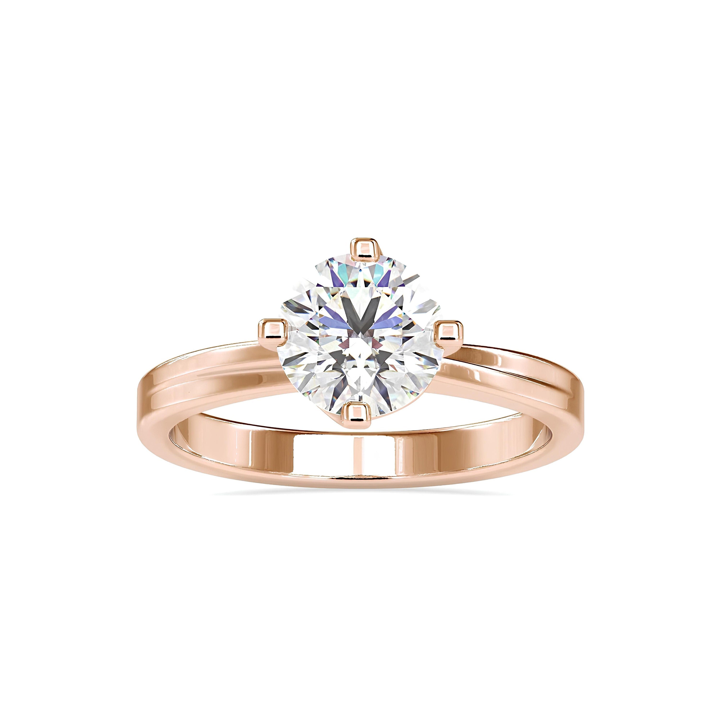 IGI Certified Lab-Grown Diamond Solitaire Engagement Ring – 0.25 to 2.00 Ct EF VS/SI Diamond in 14K Real Gold – Elegant Anniversary or Gift Ring