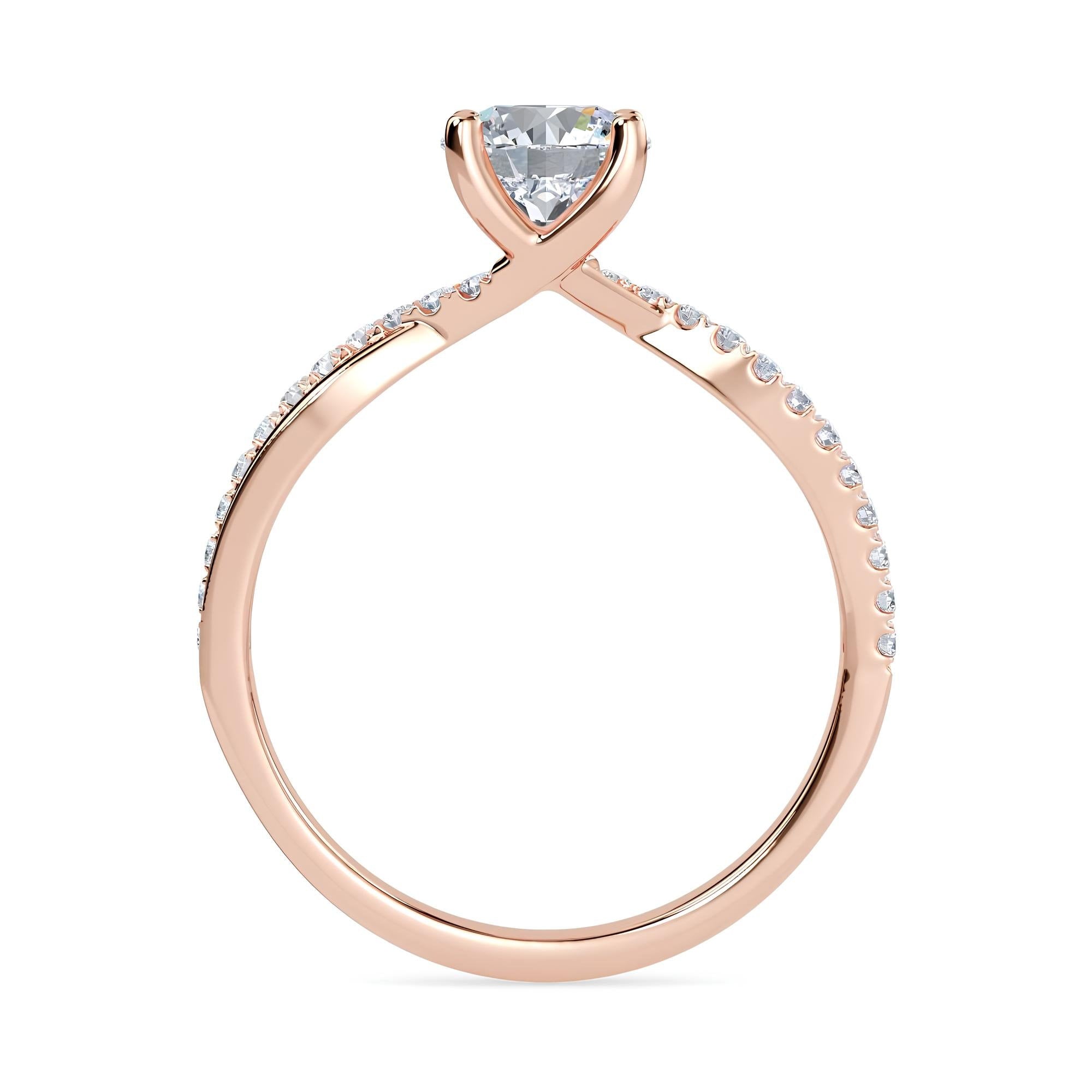 Timeless Elegance: EF VS/SI Lab-Grown Diamond Twisted Solitaire Engagement Ring in 14K Gold & Platinum – Perfect Anniversary or Wedding Gift for Her